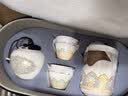 瓷牌茗茶具（cipaiming teaset）旅行茶具套装户外便携式陶瓷快客杯一壶四杯办公室功夫茶壶泡茶 白古茗1壶4杯+罐盘+棕皮包+巾夹 实拍图