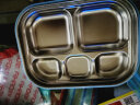 江南汉桐（Home&Tony） 韩国便携中小学生饭盒便当盒304不锈钢分格餐盒儿童专用保温餐盘 冬己A款4格+餐具+保温包 实拍图