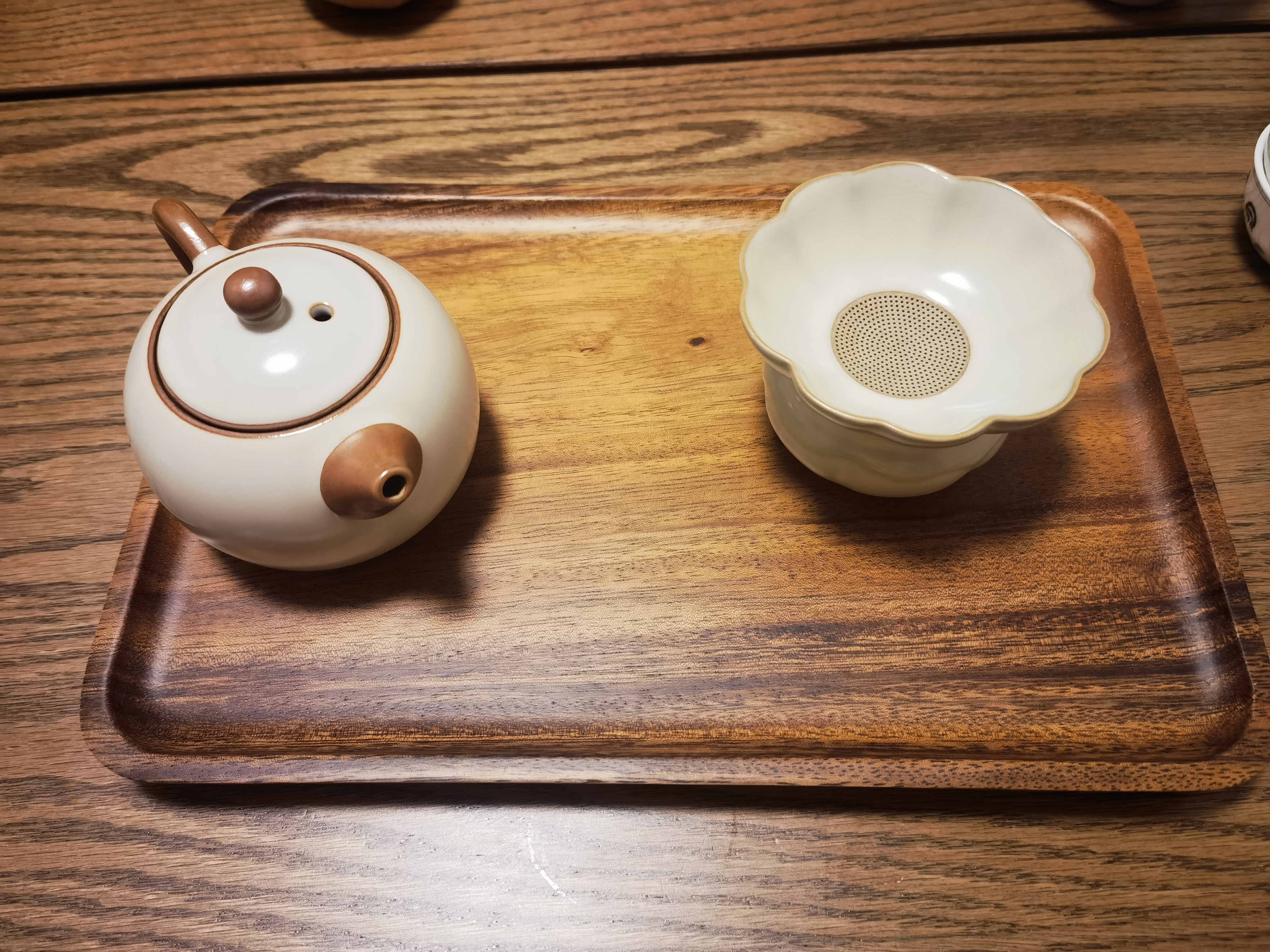 迈卡伦日式木质托盘茶盘点心盘长方形茶水杯收纳家用放茶杯敬茶果盘木盘 整木胡桃木长方盘30*20 实拍图