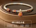 顺庆银楼足银999 锦上添花手镯 百搭国潮新中式描金工艺送女友节日礼物 锦上添花手镯约25克 实拍图