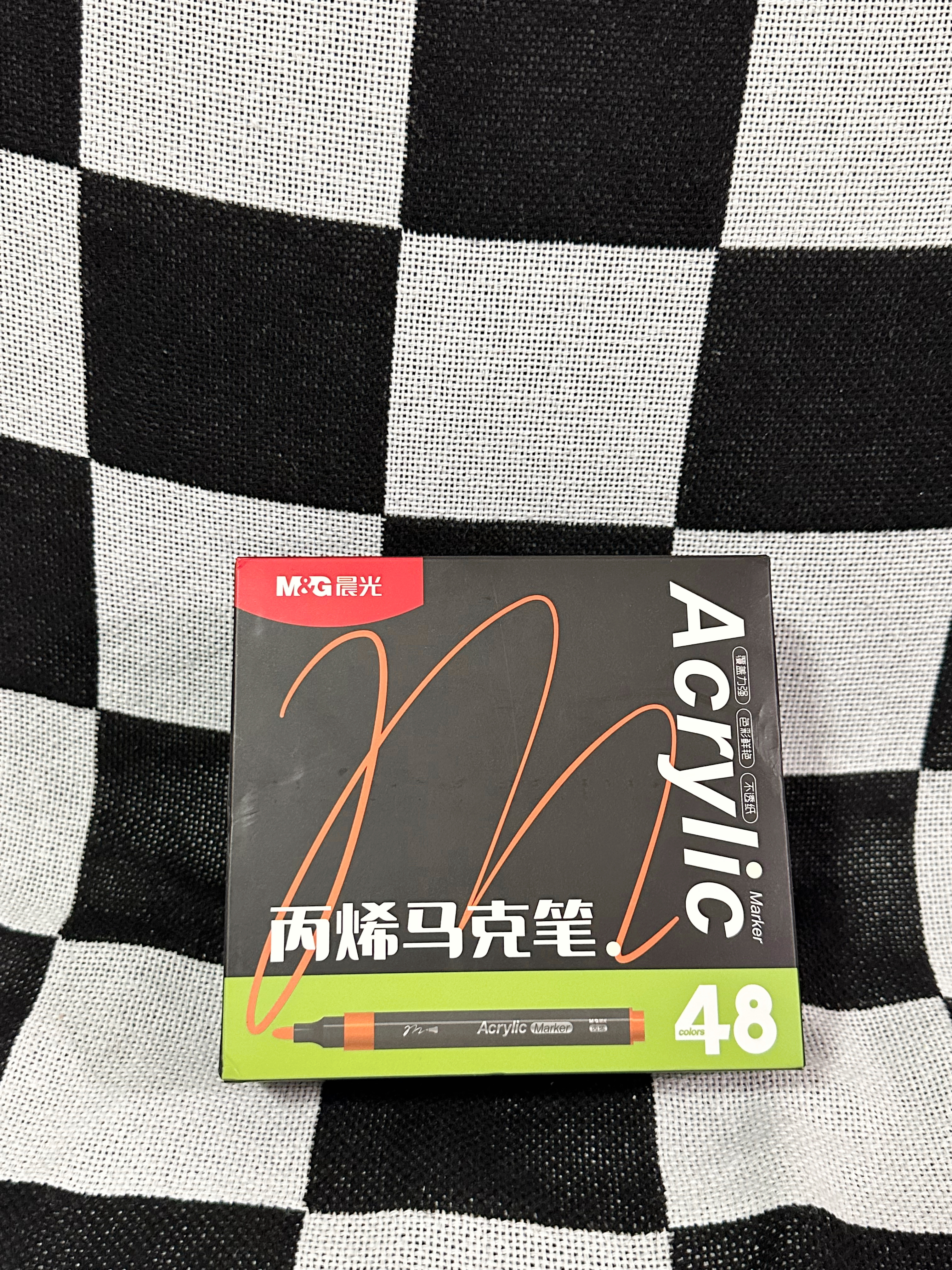 晨光（M&G）文具48色丙烯马克笔儿童圆杆黑盒水彩笔画笔涂鸦手绘彩绘生日礼物APMT80V3 实拍图