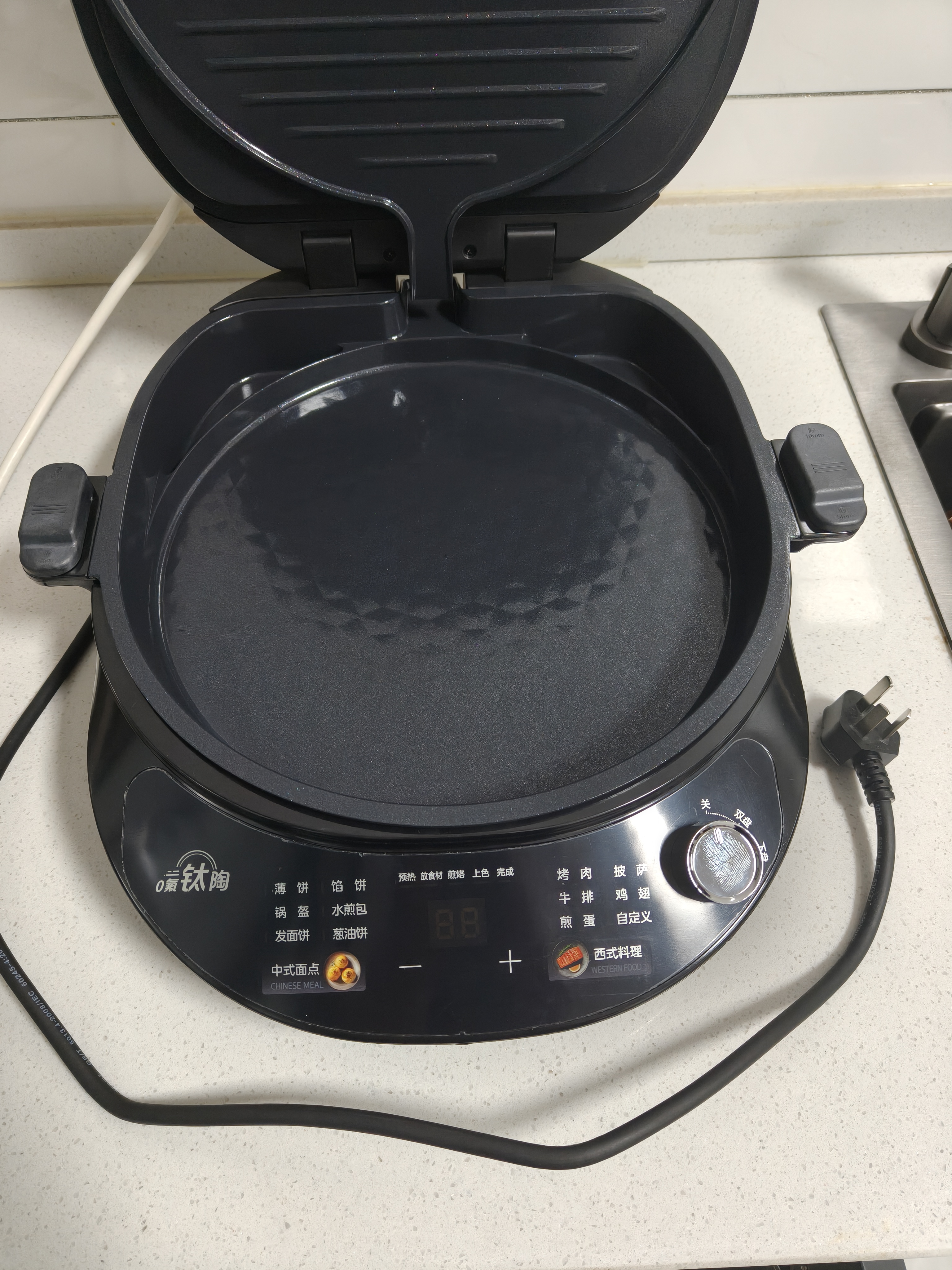 美的（Midea）电饼铛0氟钛陶双面加热烙饼锅早餐机加大加深 智能可拆电饼档 烤肉煎饼薄饼机升降不沾烤盘JKC3086 实拍图