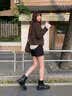ZHR则则厚底短靴女冬加绒通勤百搭增高女靴马丁靴英伦风靴子女瘦瘦靴 实拍图