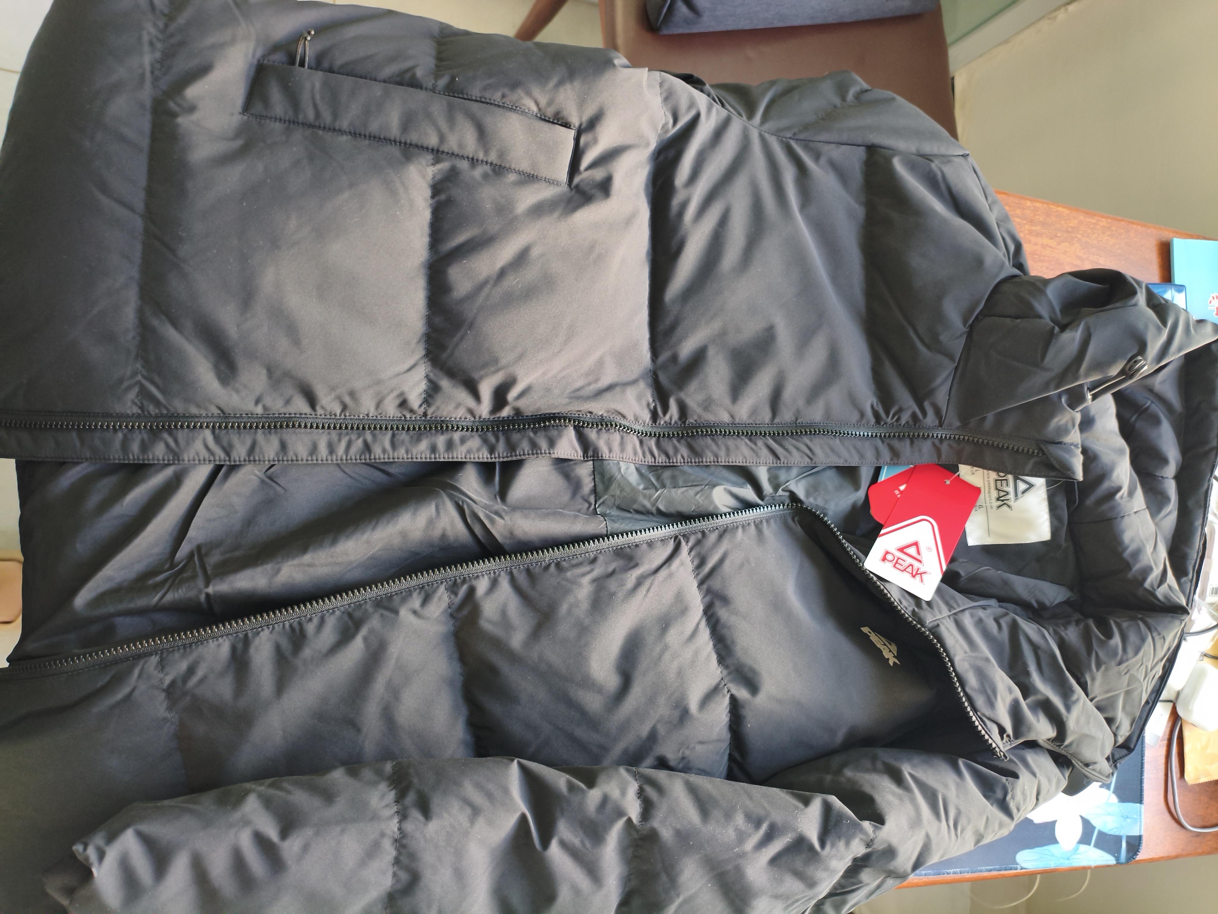 匹克长款羽绒服男款冬三防科技保暖防风防水防污连帽运动外套DF544111 实拍图