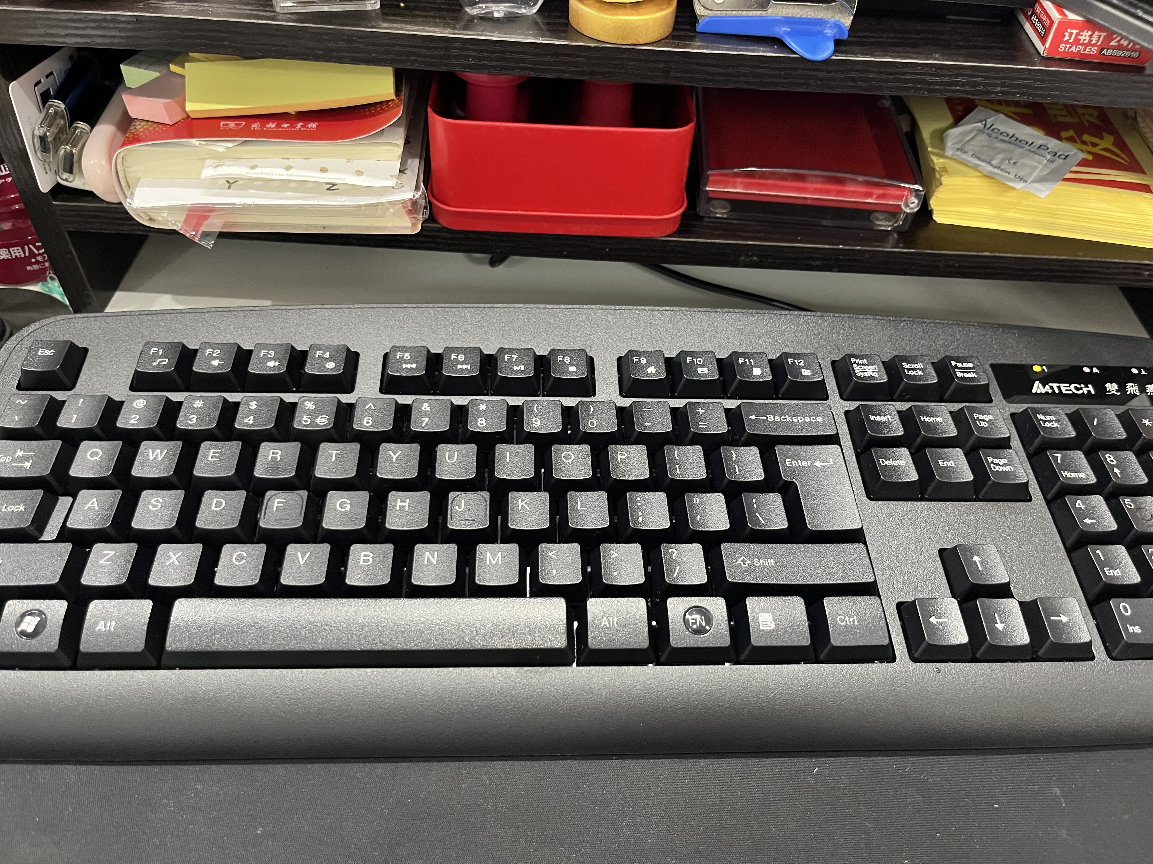 双飞燕（A4TECH）KB-8 104键有线键盘 薄膜键盘台式电脑键盘办公键盘办公打字手感好大回车键 USB接口 黑色 有线 实拍图