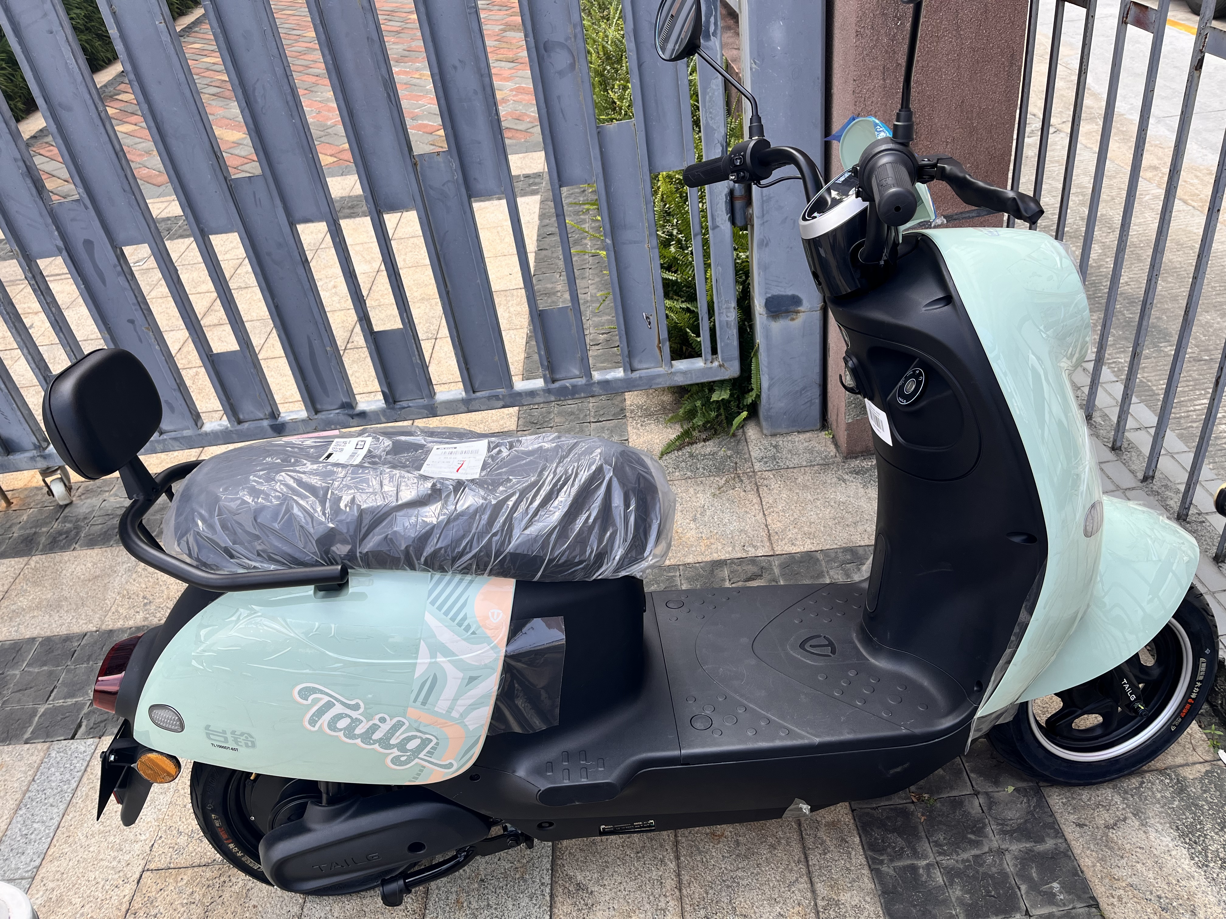 台铃电动摩托车萌啦2026新款82公里长续航电动车1000W电瓶车60V20Ah铅酸电池外卖通勤代步电摩茵茵绿 实拍图