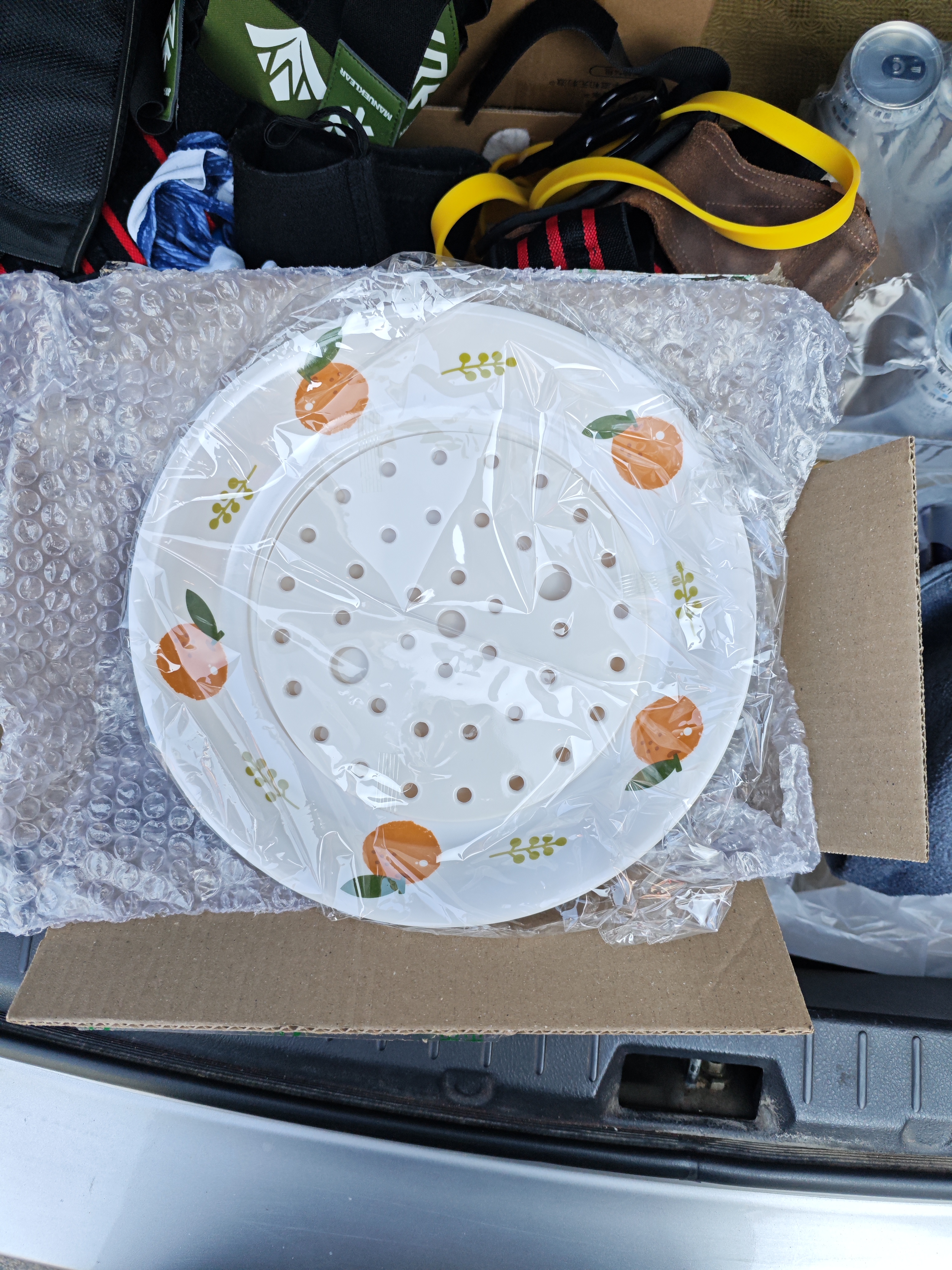 星坊 圆形饺子盘沥水双层盘家用饺子盘食品级密胺 大橘大利款 实拍图
