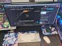 傲风A4电竞桌实木电动升降桌电脑桌办公书桌子黑色1.4*0.7m 实拍图