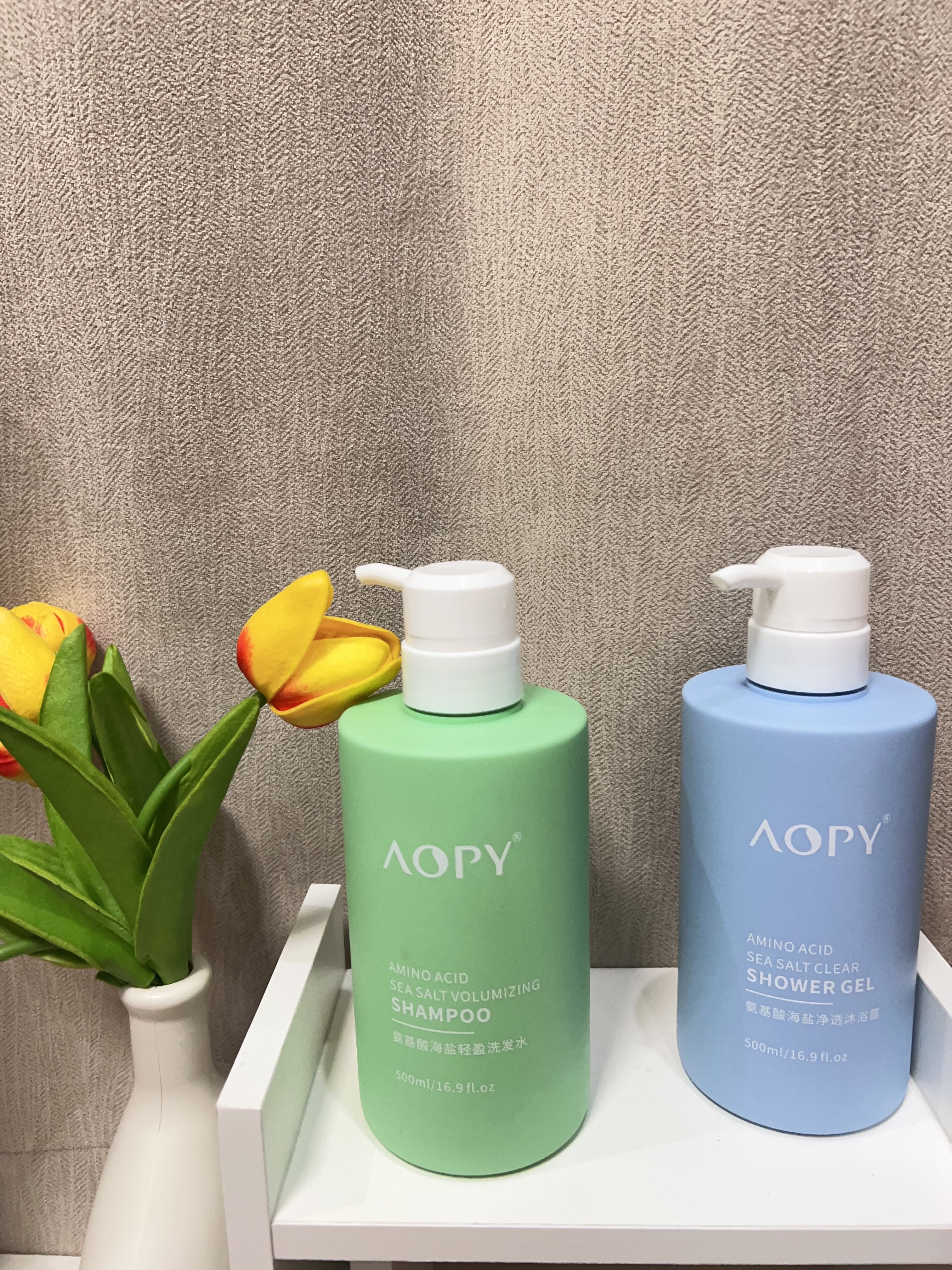 AOPY氨基酸海盐洗发水沐浴露套装去屑控油蓬松礼盒家庭装采购 实拍图