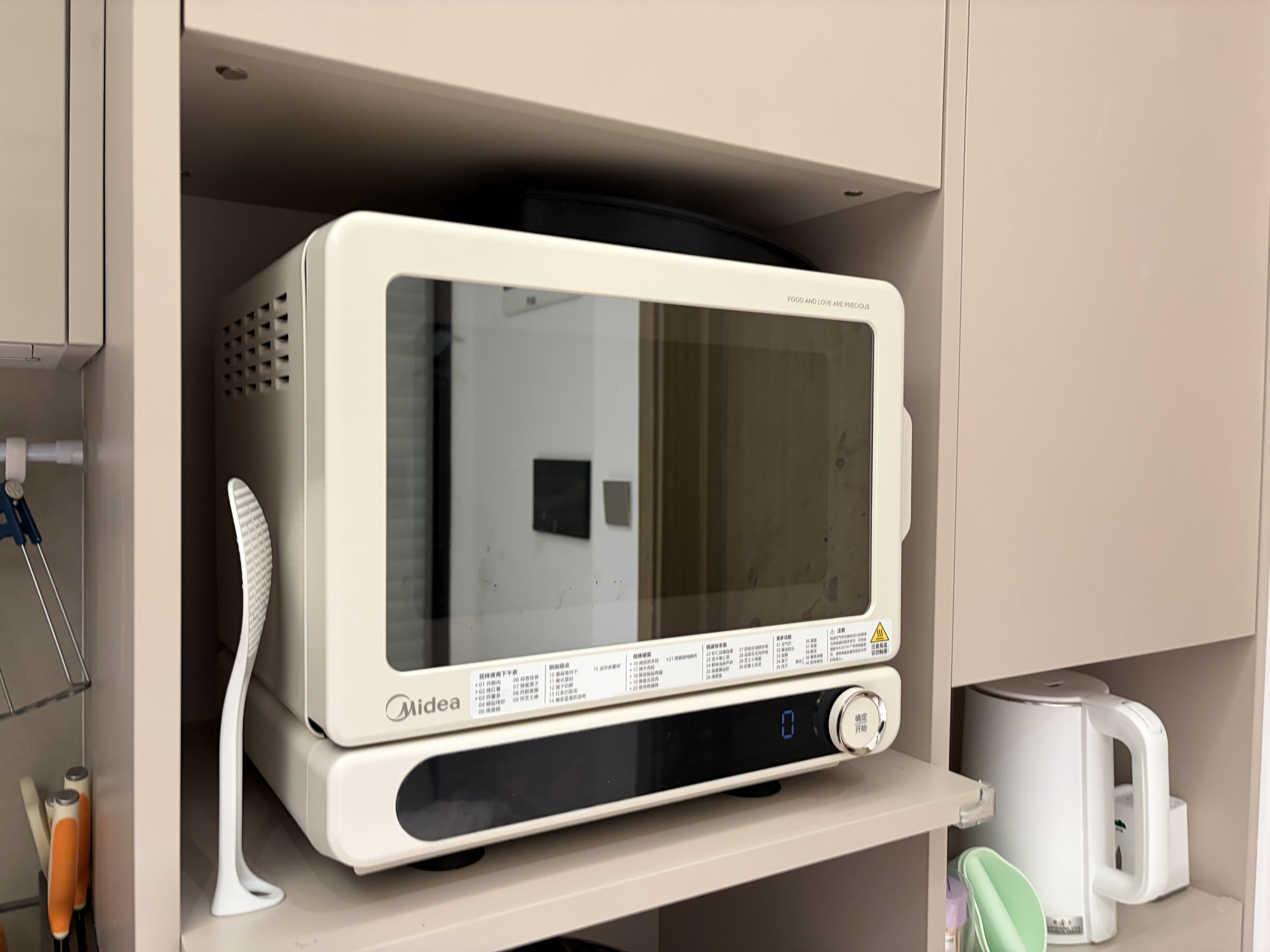 美的（Midea）小滋味2.0微烤炸一体机彩膜触控变频平板顶部烤管热风微波炉电烤箱空气炸一体2026新款F15 实拍图