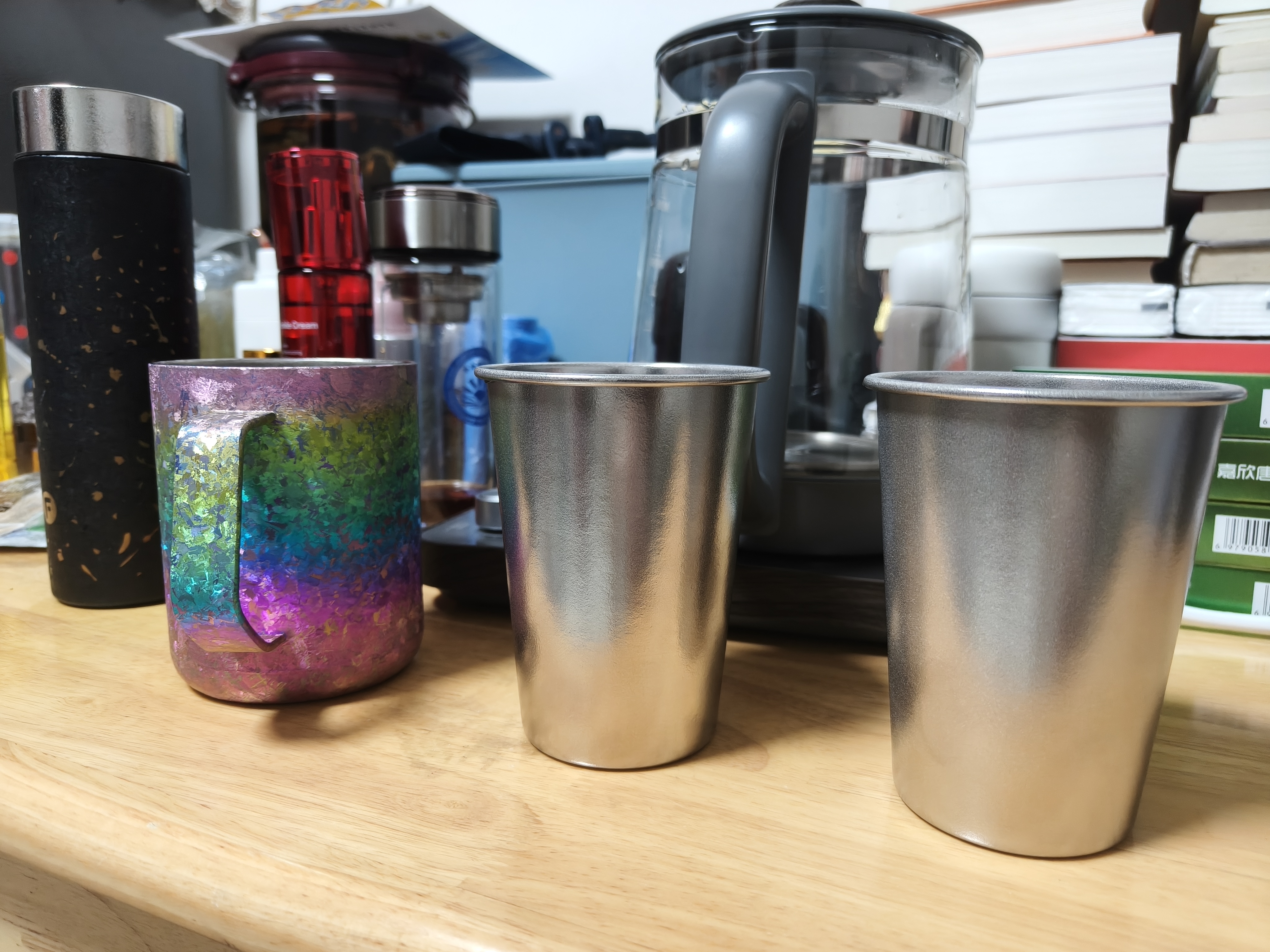 纯钛杯漱口杯家庭洗漱牙刷杯高档家用防菌防霉露营啤酒情侣杯子 【双人装2个】-钛本色 纯钛抑菌防霉 实拍图