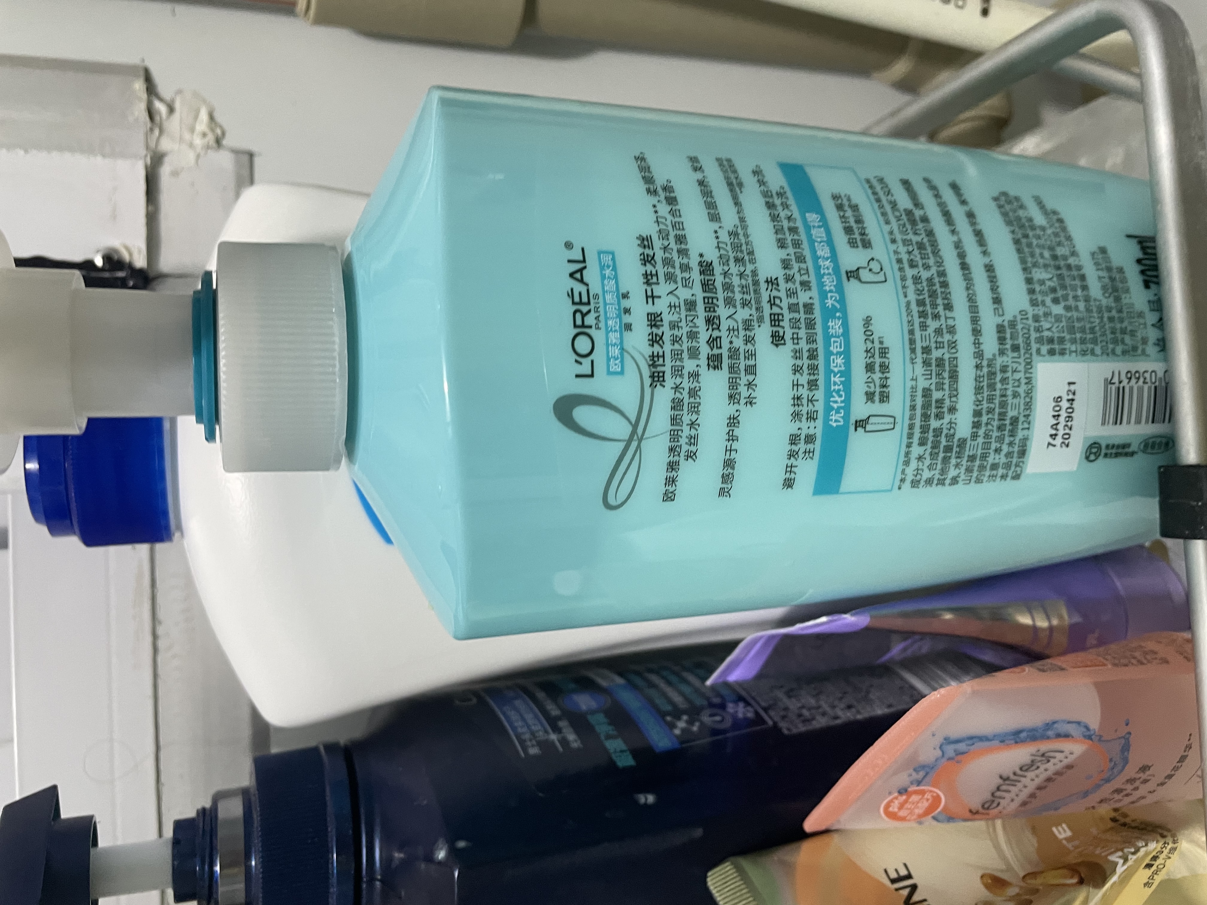 欧莱雅透明质酸水润润发乳700ml 无硅油护发素护发润发 实拍图