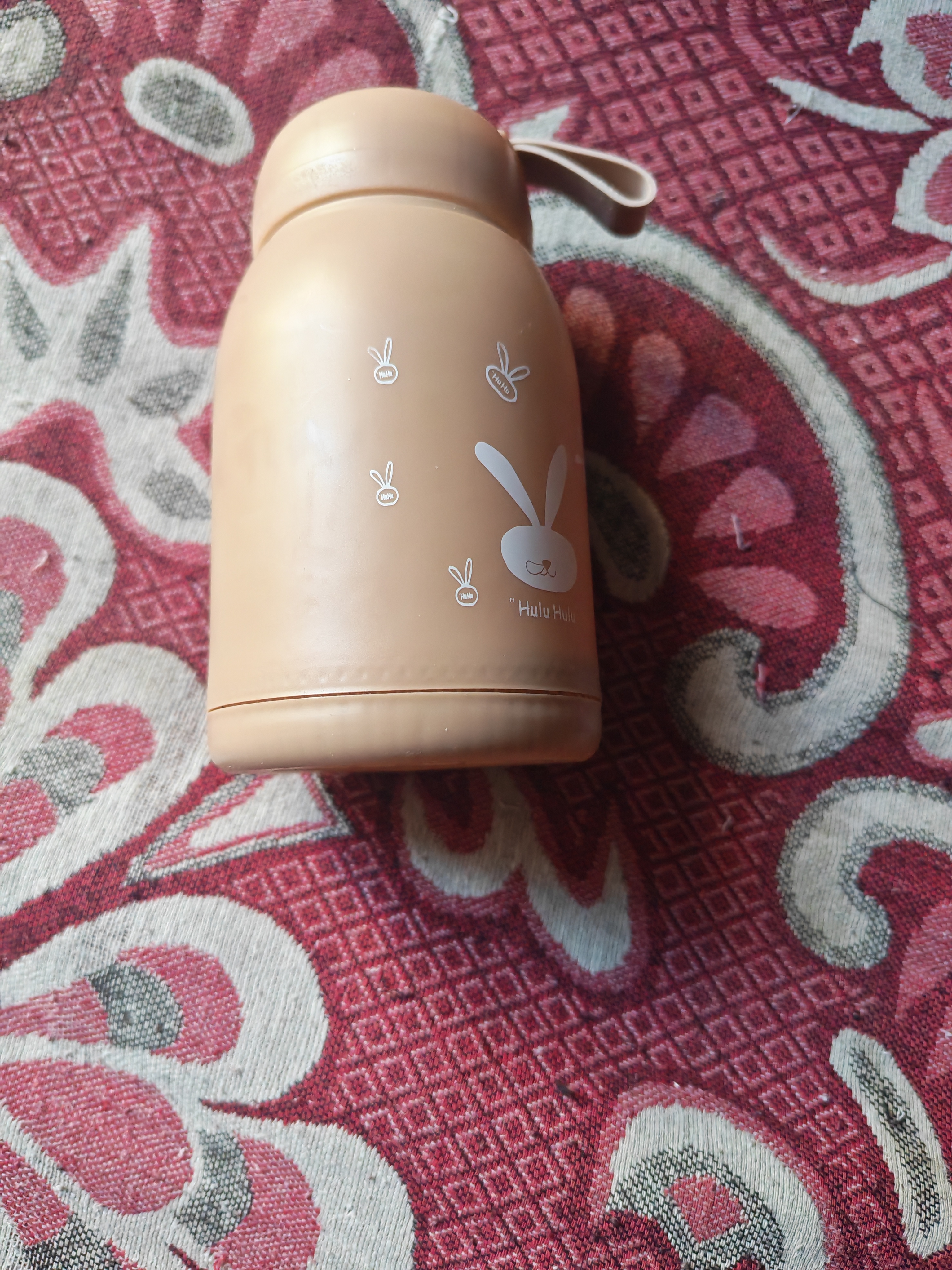 【京东物流送货上门】萌萌兔卡通水杯女牛奶玻璃杯创意便携杯子 咖色萌萌兔 330ml 1只 实拍图