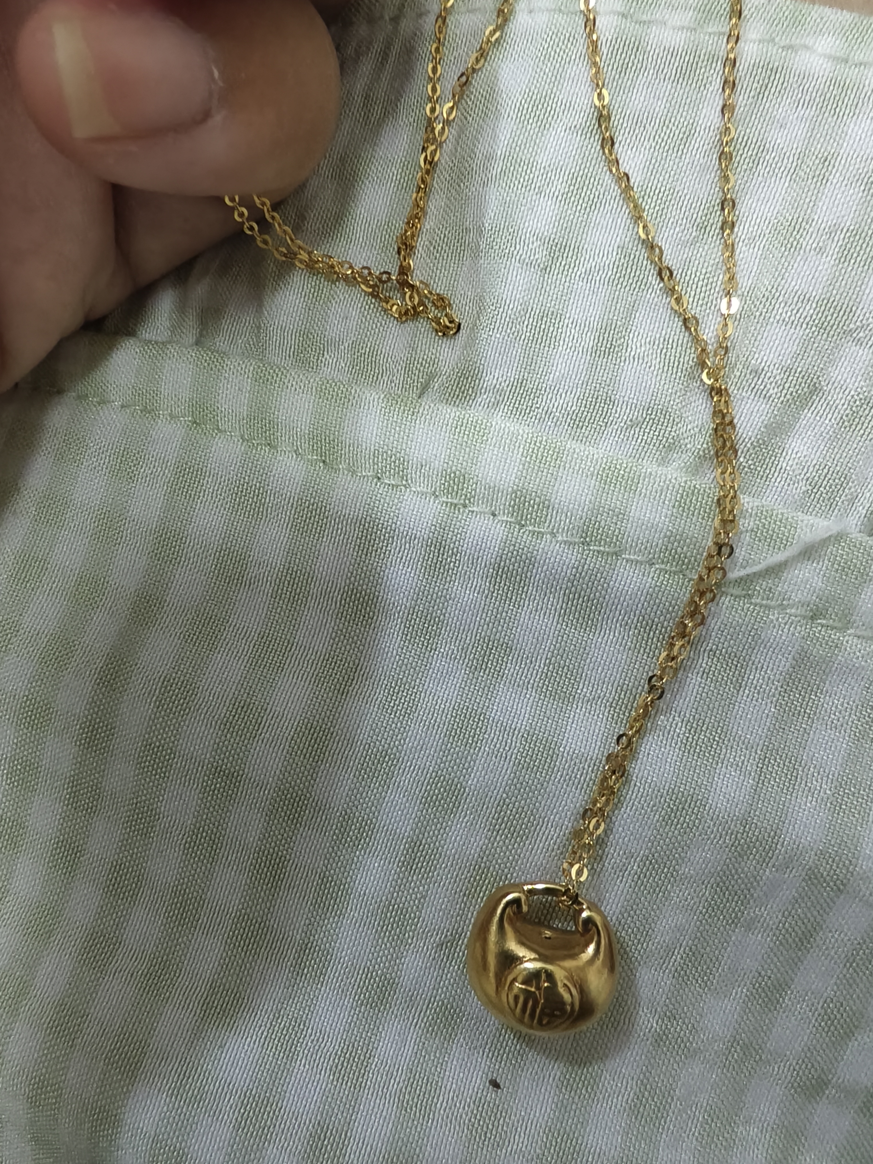周大生【生日礼物】18K黄金项链O字链锁骨链素链叠戴彩金送女友妈妈 实拍图