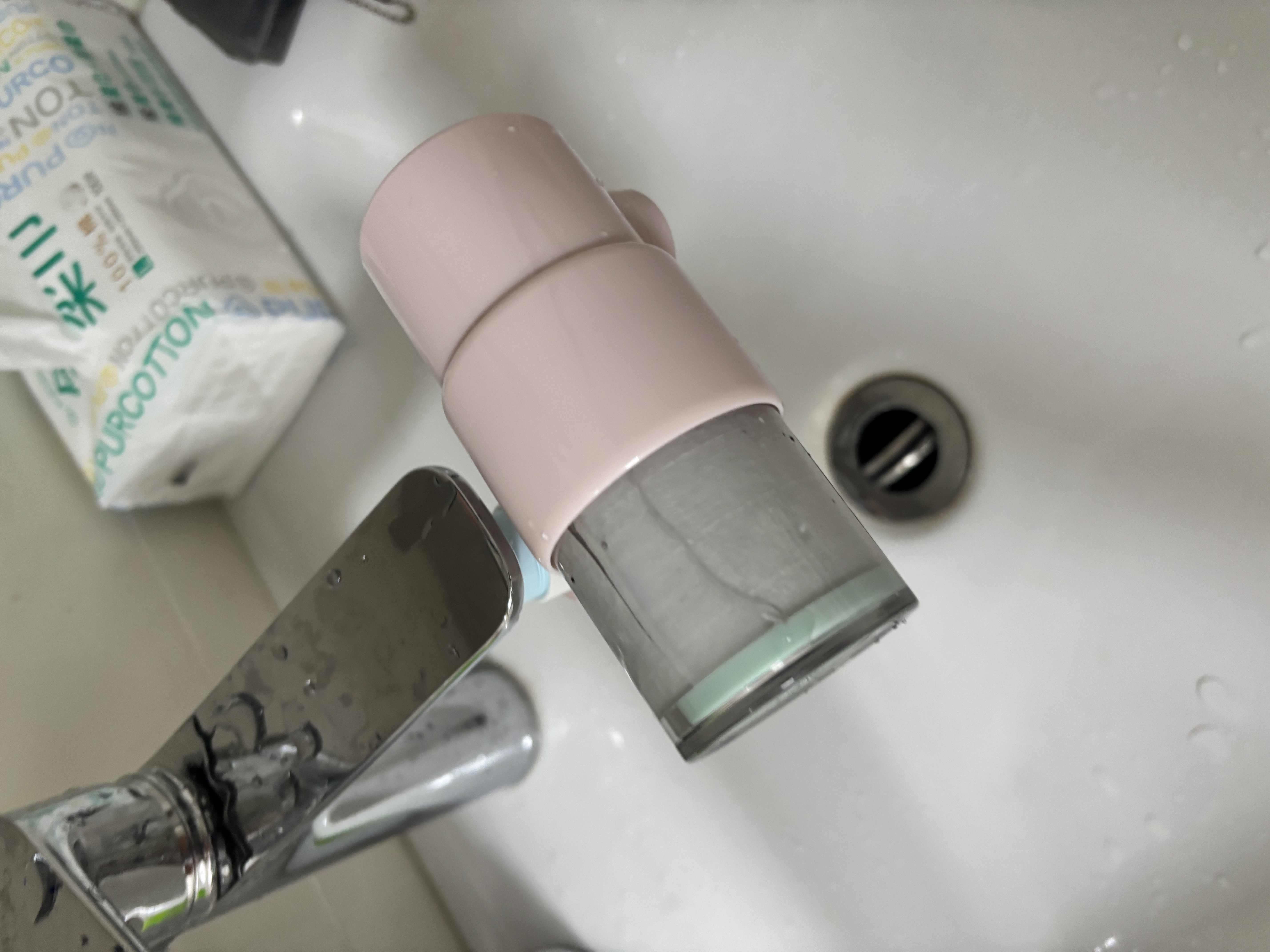 复旦申花水叮当纳湃水龙头过滤器卫生间洗脸净水器自来水净化除氯洗漱 桃花嫣-标配机含1支纳湃ACF滤芯 实拍图