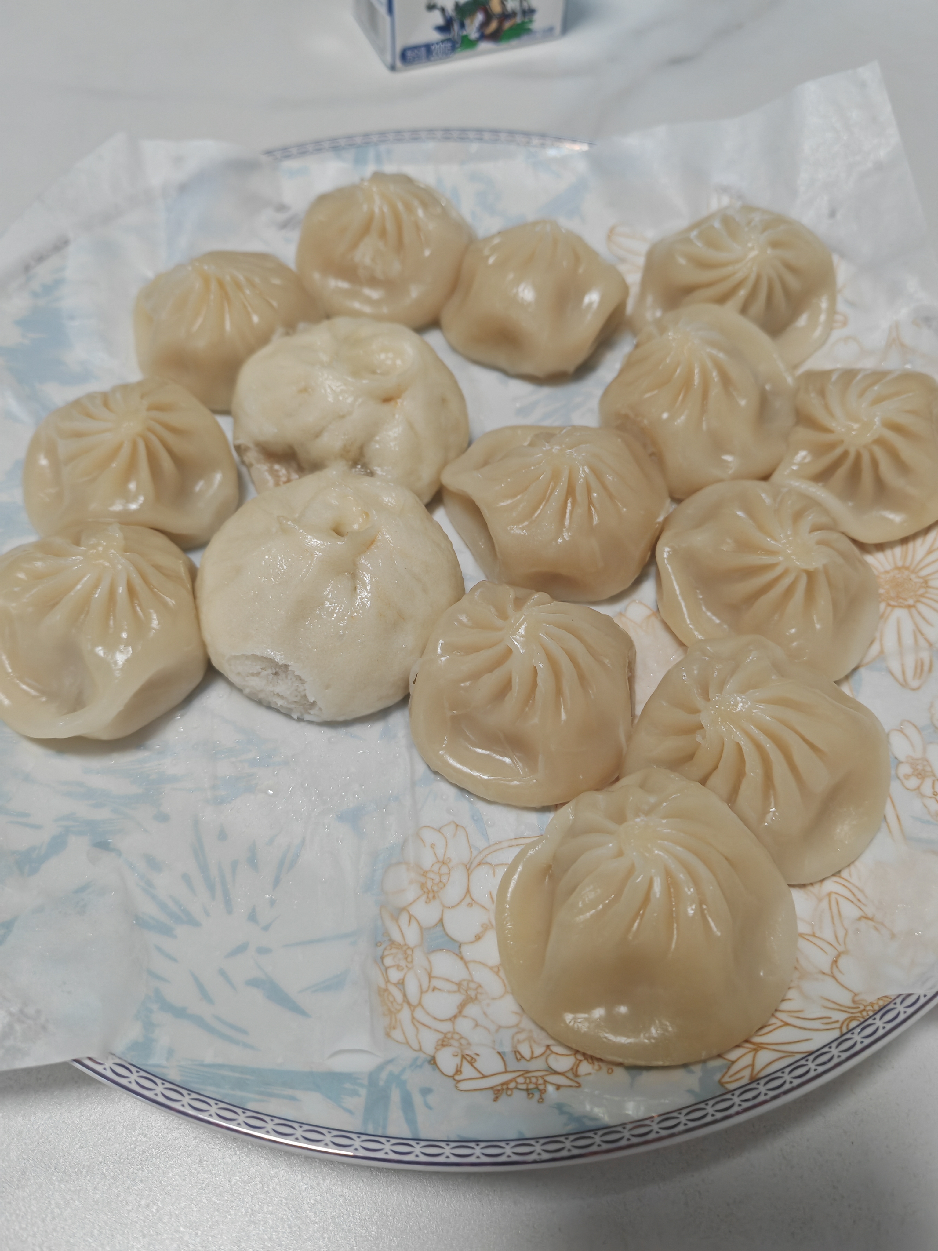 三全上海灌汤小笼包子猪肉馅风味450g*2袋约36只早餐半成品早点 实拍图