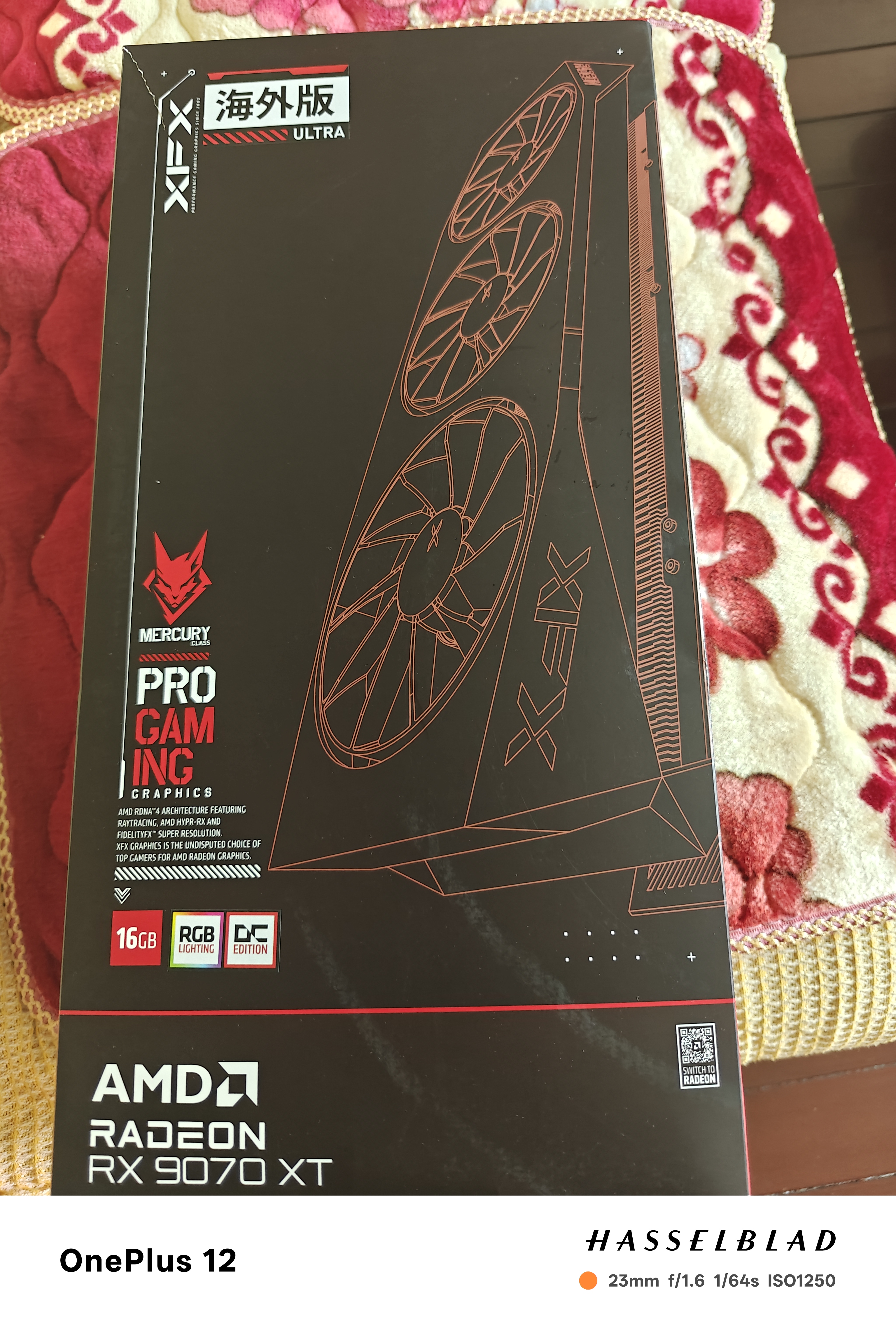 讯景（XFX）AMD RADEON RX 9070 XT OC 海外版Ultra 16GB 电竞游戏智能学习DeepSeek人工智能AI本地部署显卡 实拍图