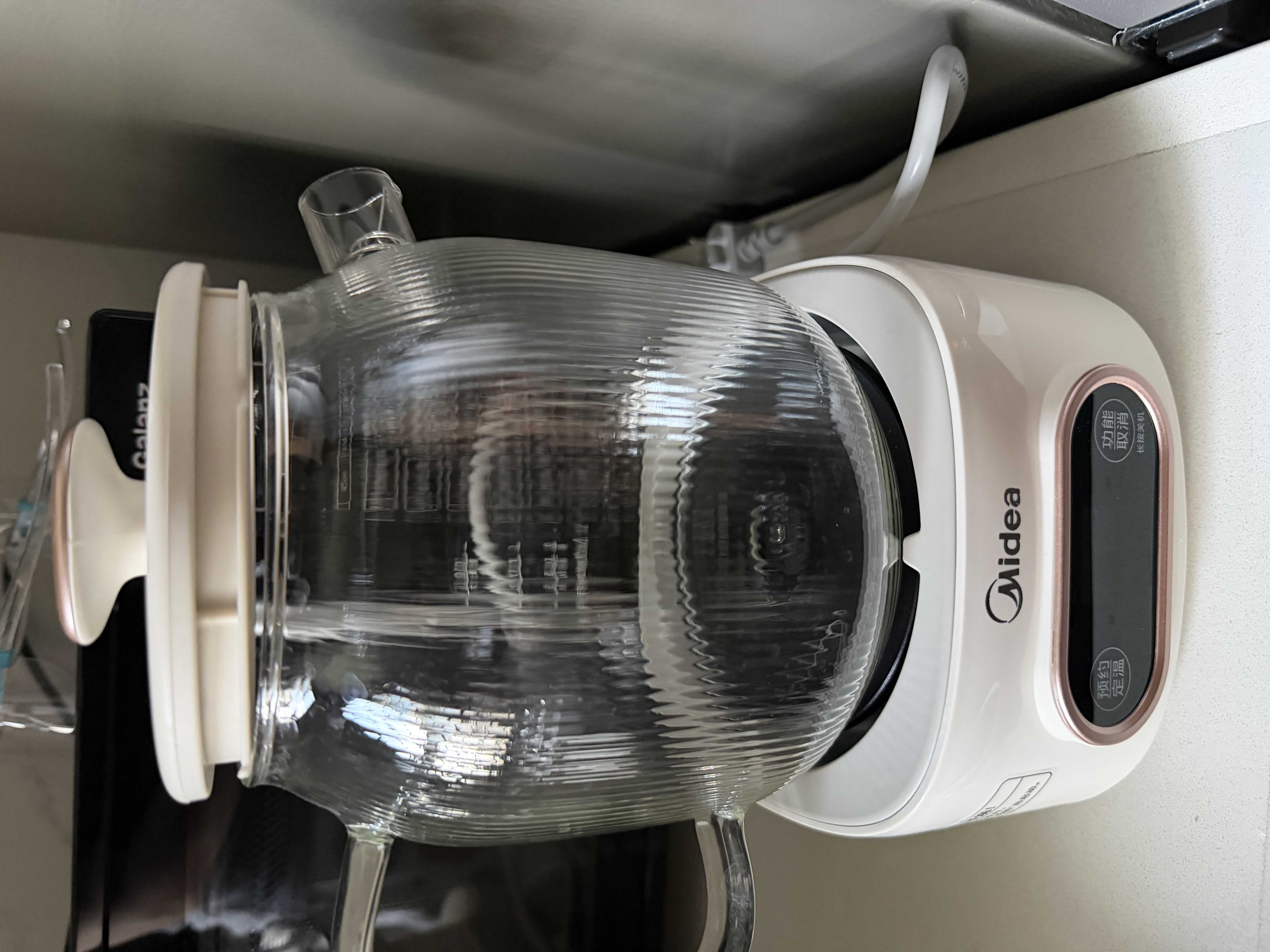 美的（Midea）养生壶全玻璃0胶水全自动家用多功能恒温水壶辅食机泡奶机 烧水壶电热水壶煮茶器1L MK-YS10B101 实拍图