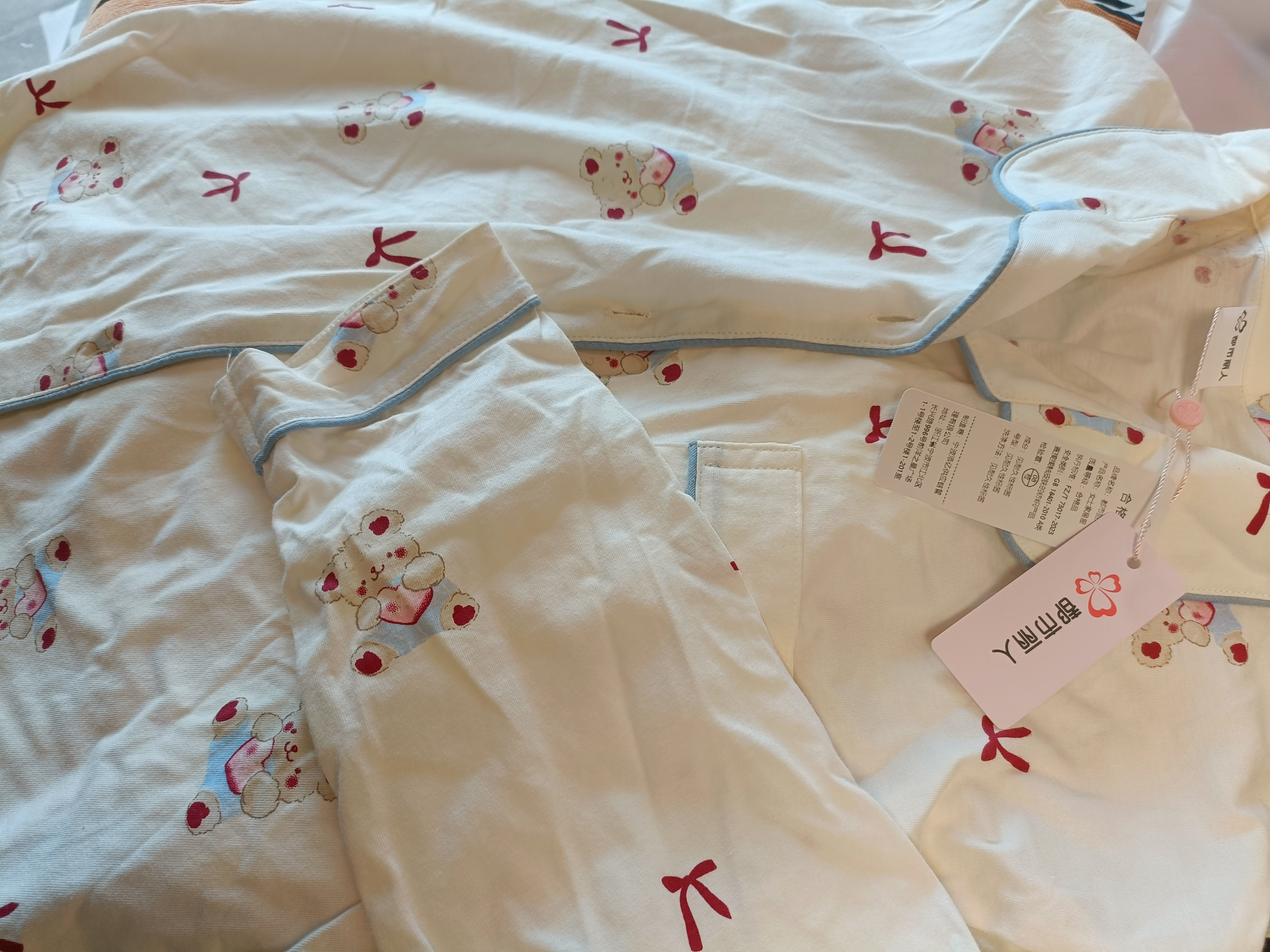 都市丽人【婴儿棉防螨抑菌】100%纯棉女士睡衣女长袖长裤家居服可外穿L 实拍图