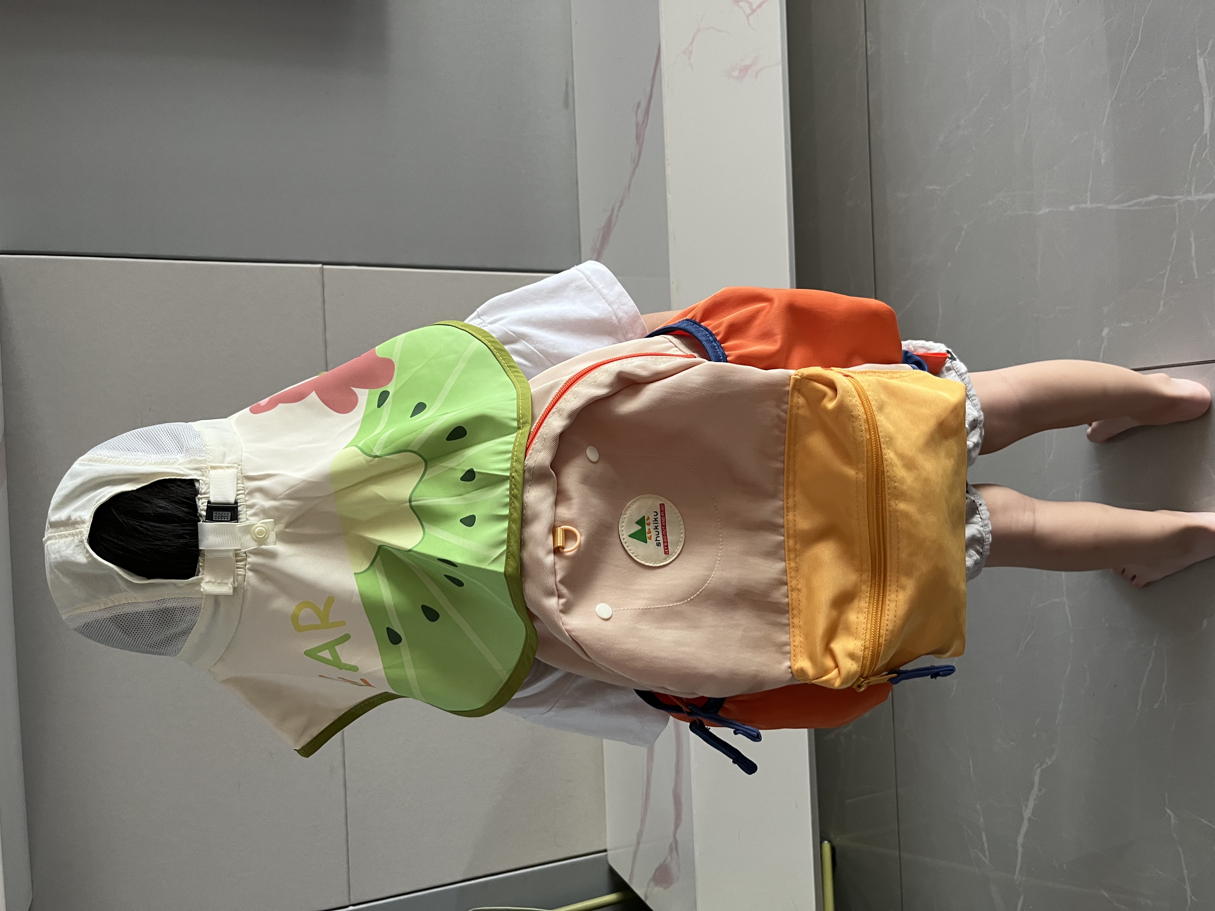 卡尔美（KELME）儿童防晒帽遮阳帽子夏季防紫外线男女童披风大帽檐海边沙滩太阳帽 实拍图