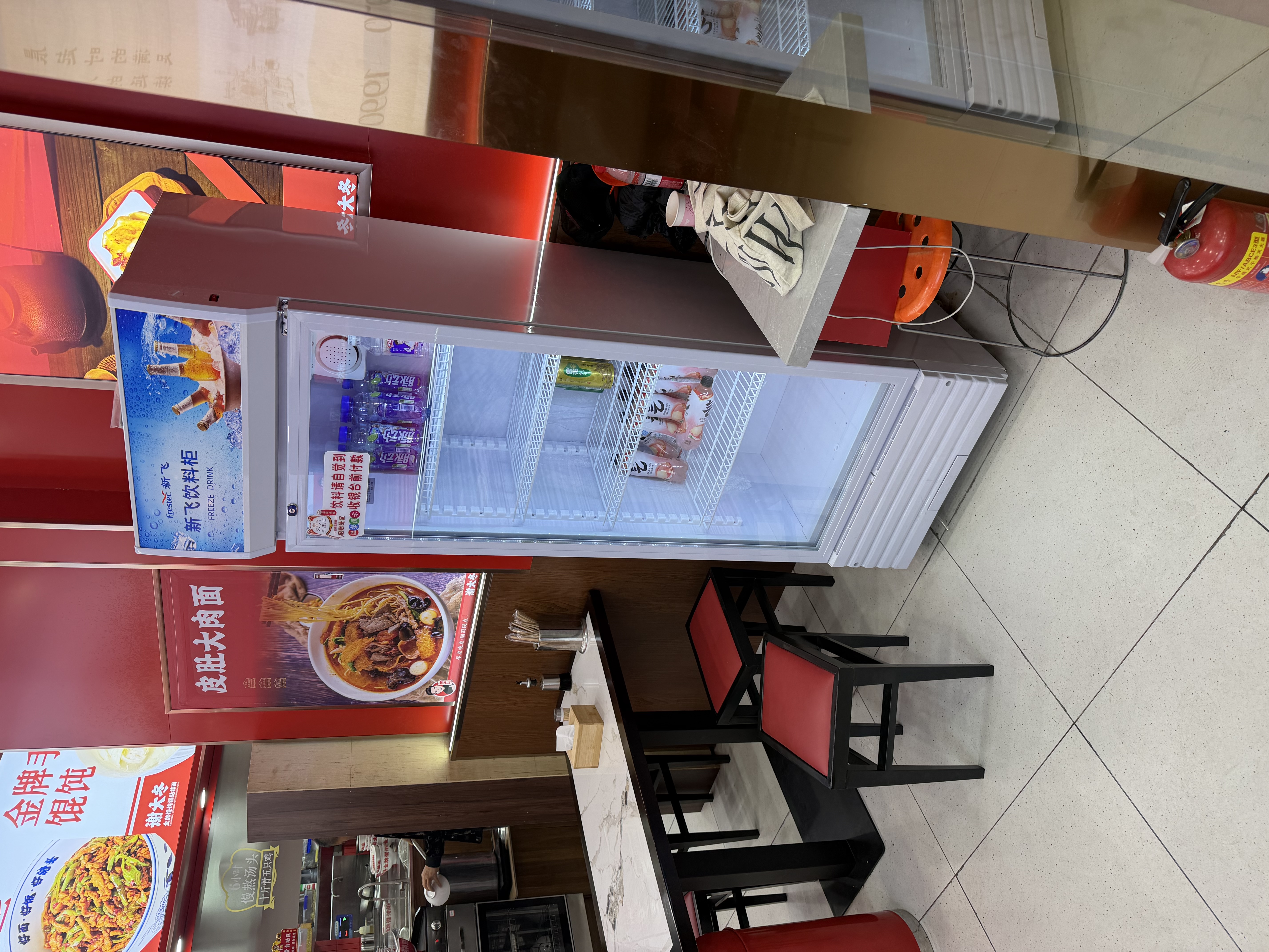 新飞 （Frestec）288L展示柜冷藏保鲜柜酒水饮料冰柜单门冷藏柜酒店冷藏保鲜柜超市直冷玻璃门风冷无霜立式冷柜蓝白 实拍图