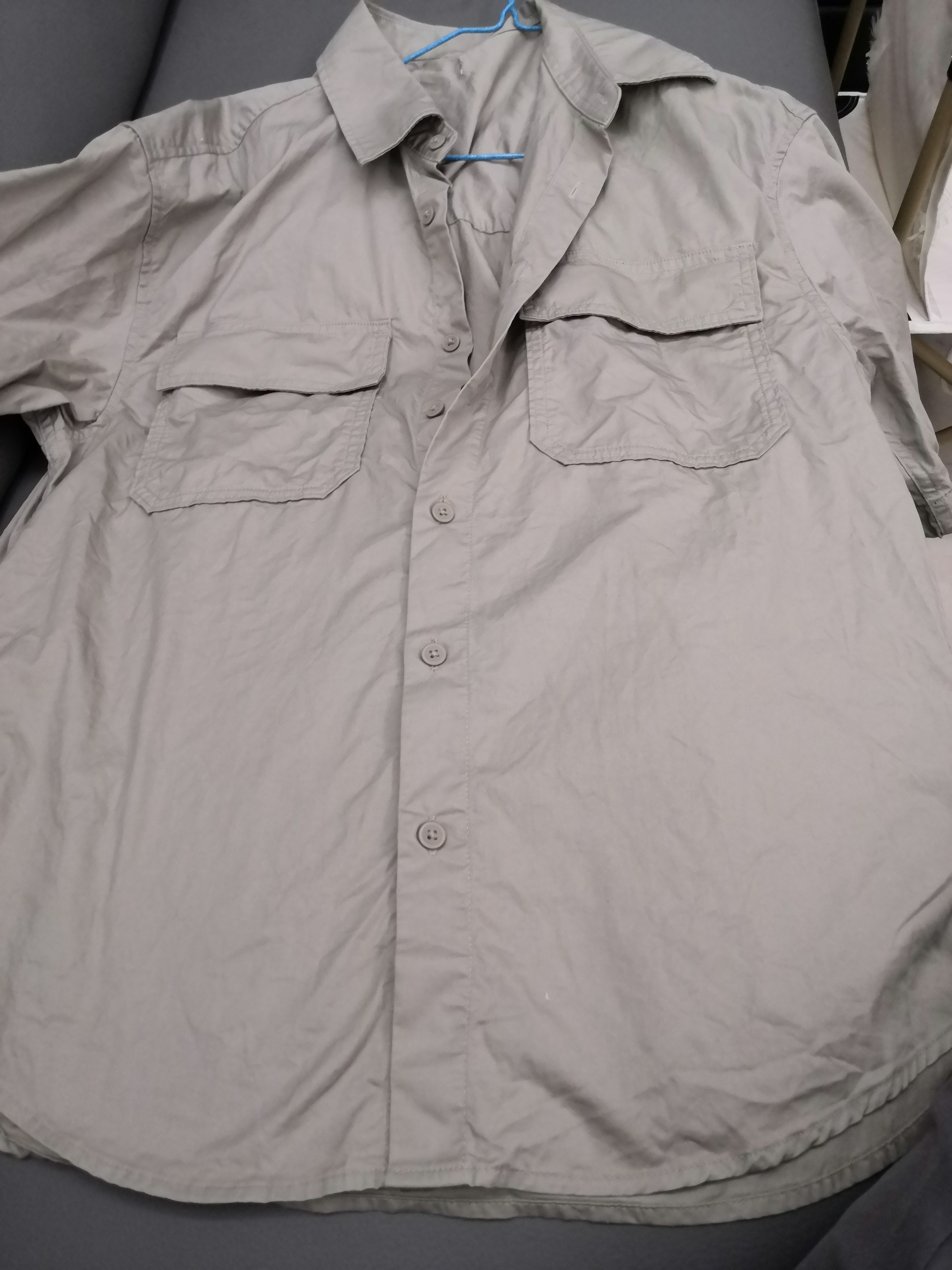 森马（Semir）短袖T恤男装纯棉衬衣外套户外工装做旧水洗夏季上衣时尚百搭 卡其50684 M 实拍图