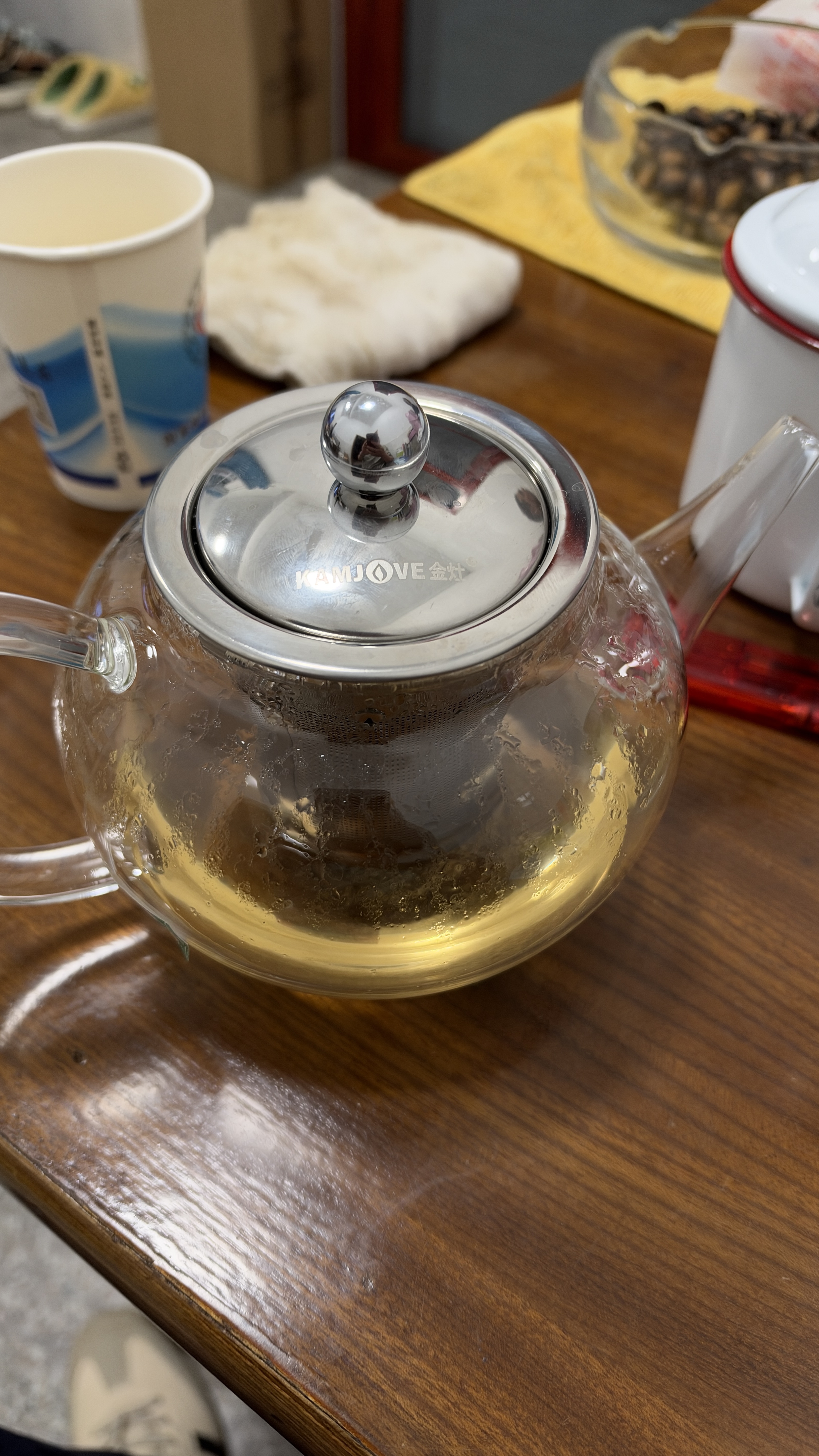 金灶（KAMJOVE） 玻璃泡茶壶耐高温304不锈钢过滤花茶壶飘逸杯煮茶壶简约式茶艺壶 A-08【800mL】 实拍图