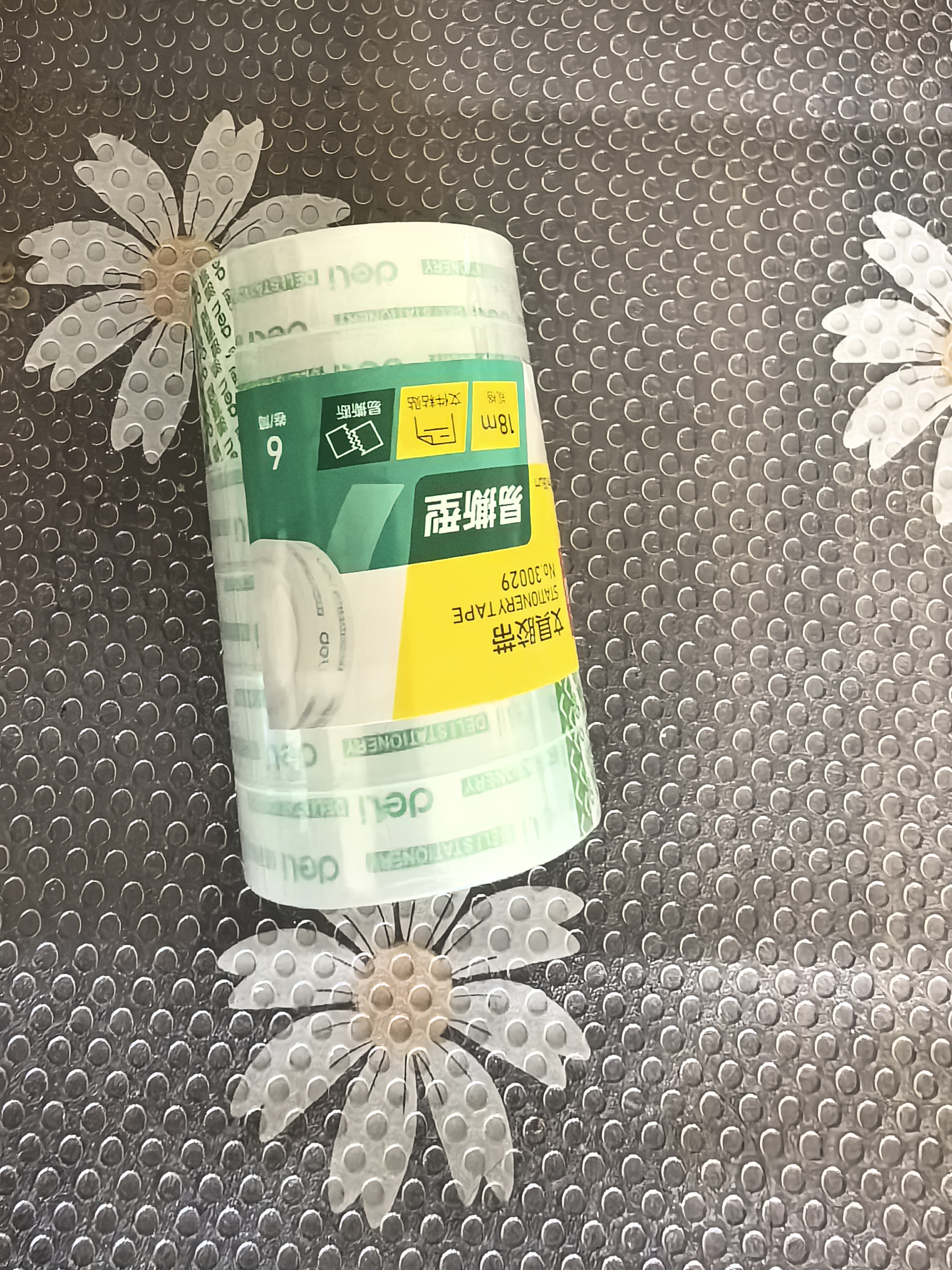 得力（deli）易撕透明胶带 12mm*18m高粘小胶带 开学必备学习用品 错题整理学生文具 6卷/筒 办公用品 30029 实拍图