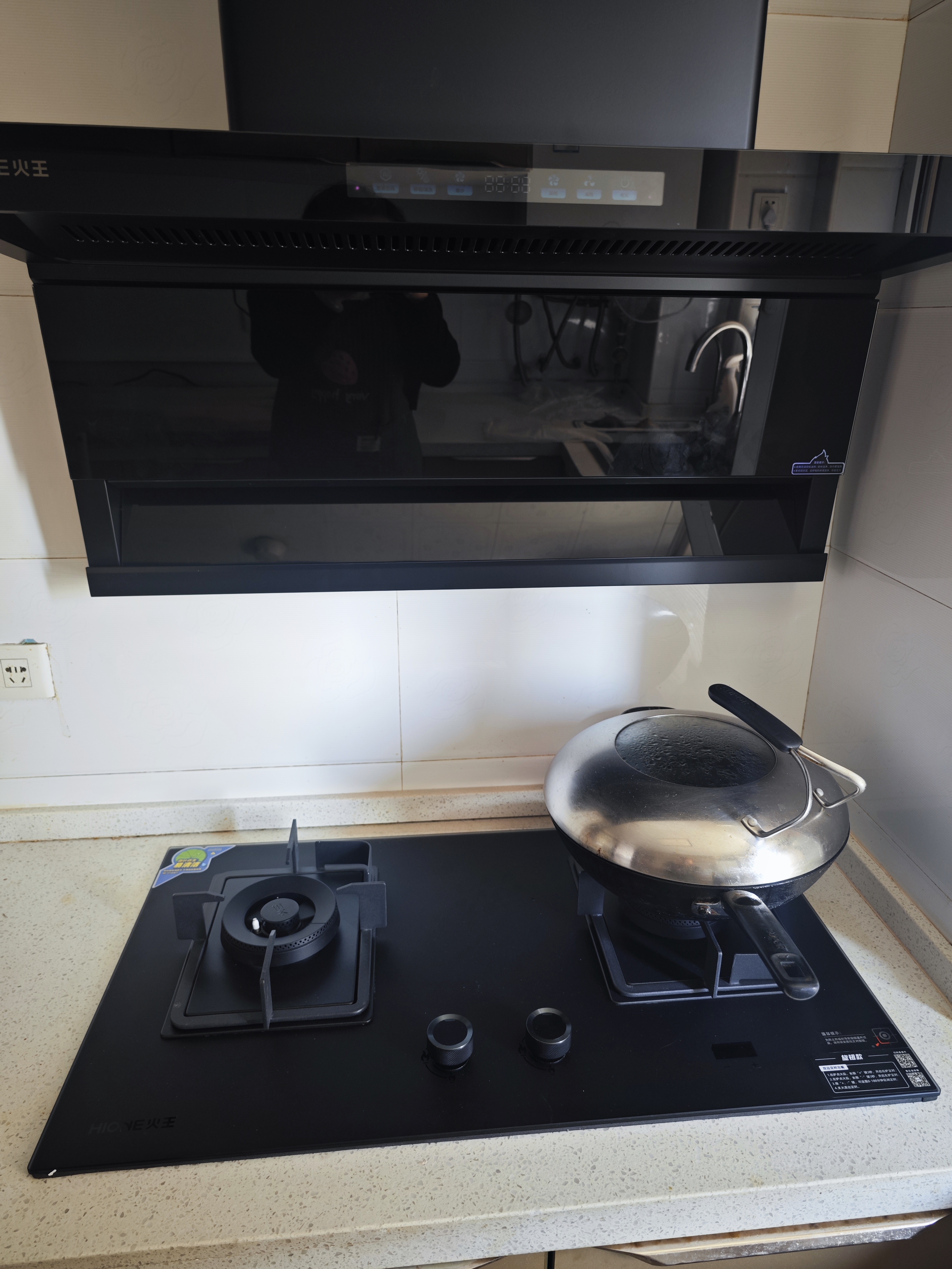 火王（Hione）油烟机燃气灶具套装联动变频低噪 顶侧双吸抽油烟机26m3大吸力7字型自动清洗家用上门安装 【H07旋钮两件套】搭D1/2302定时灶（方） 天然气12T 实拍图