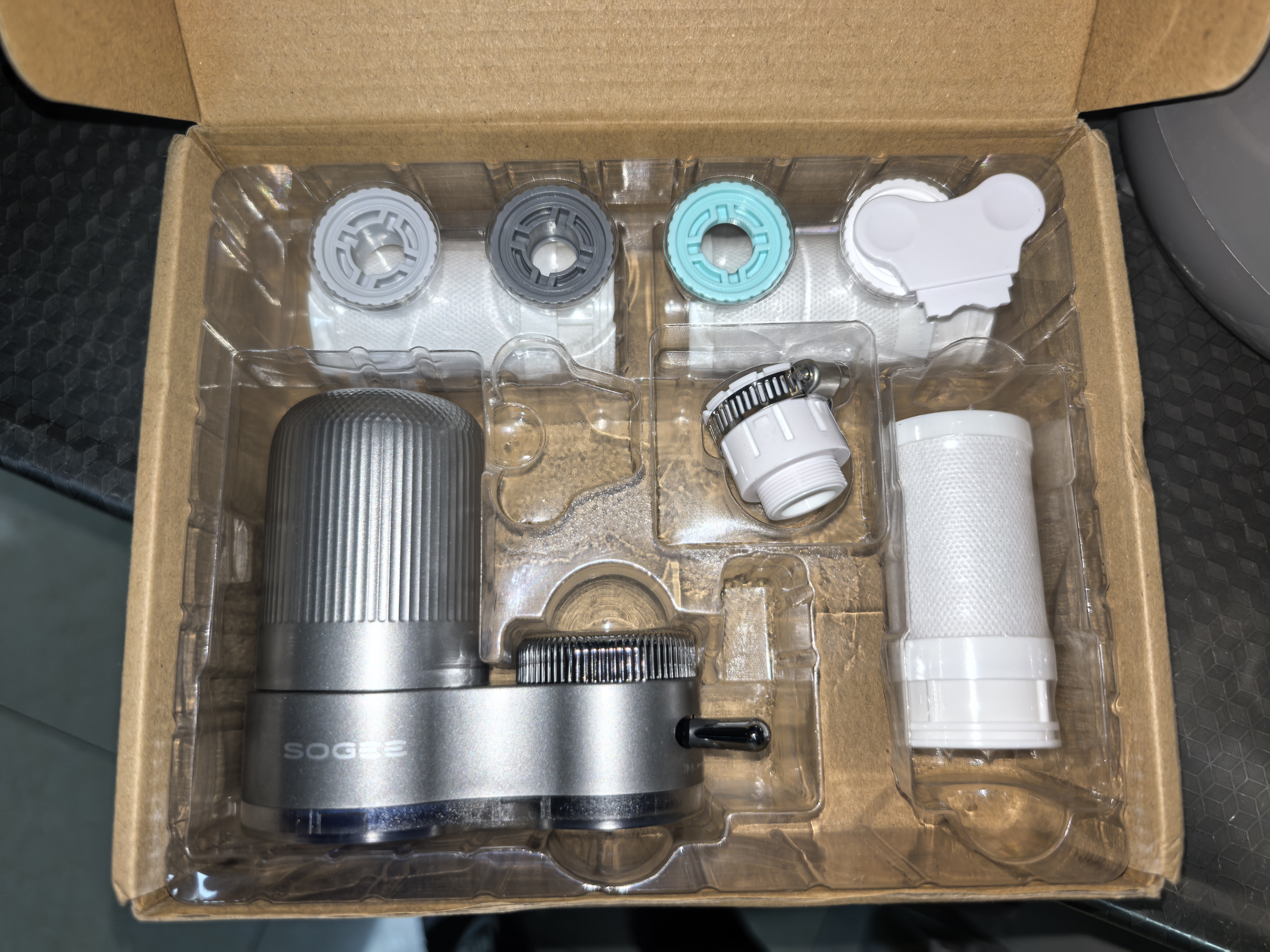 小质水龙头过滤器净水器家用自来水滤水器前置过滤器厨房卫生间通用软水机除菌除水垢除余氯 新型活性炭滤芯LJ203一机3芯 除菌除氯款 实拍图
