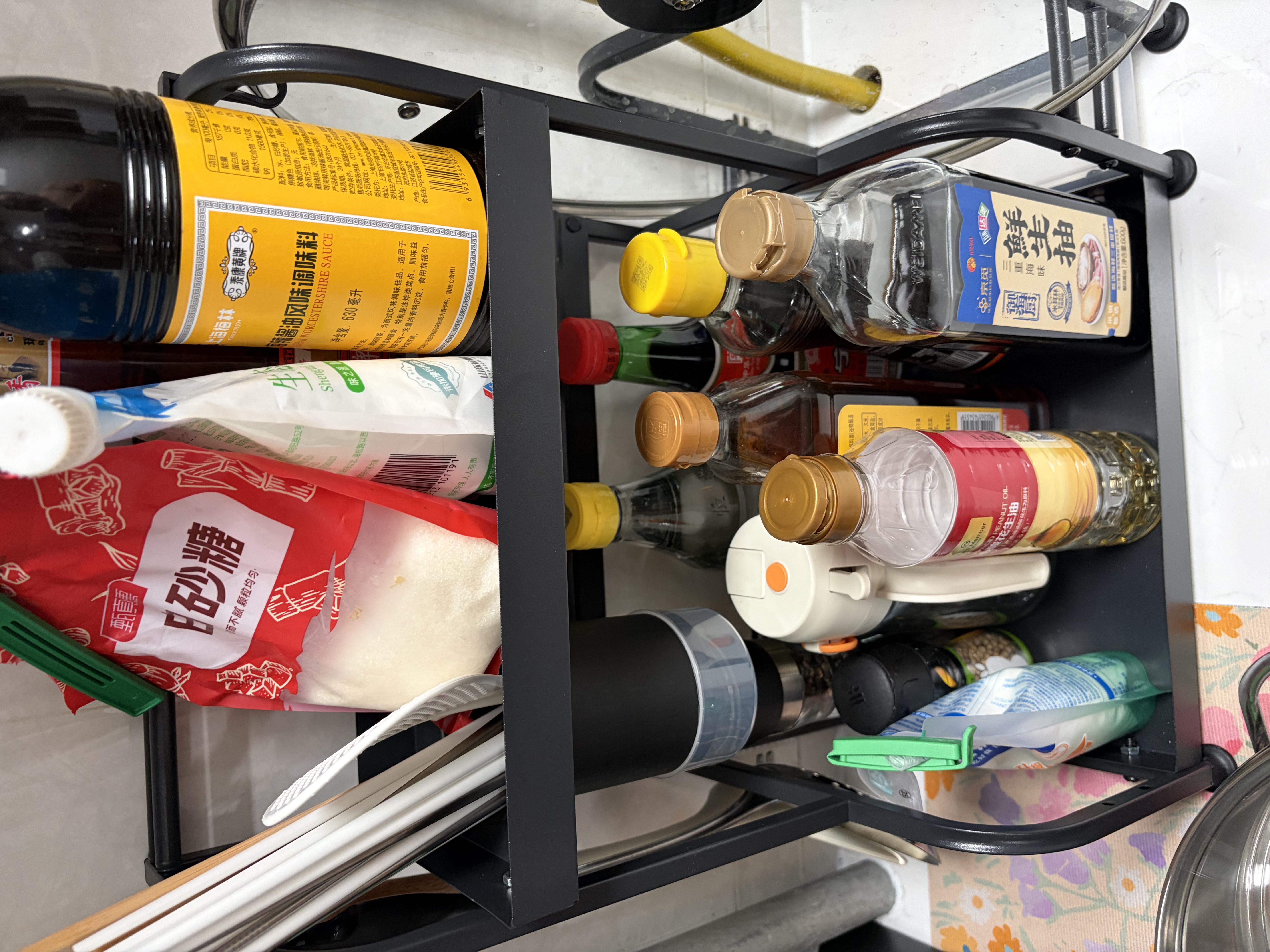 佳帮手厨房用具置物架调料架台面多功能收纳储物架双层30cm带砧板架筷筒 实拍图