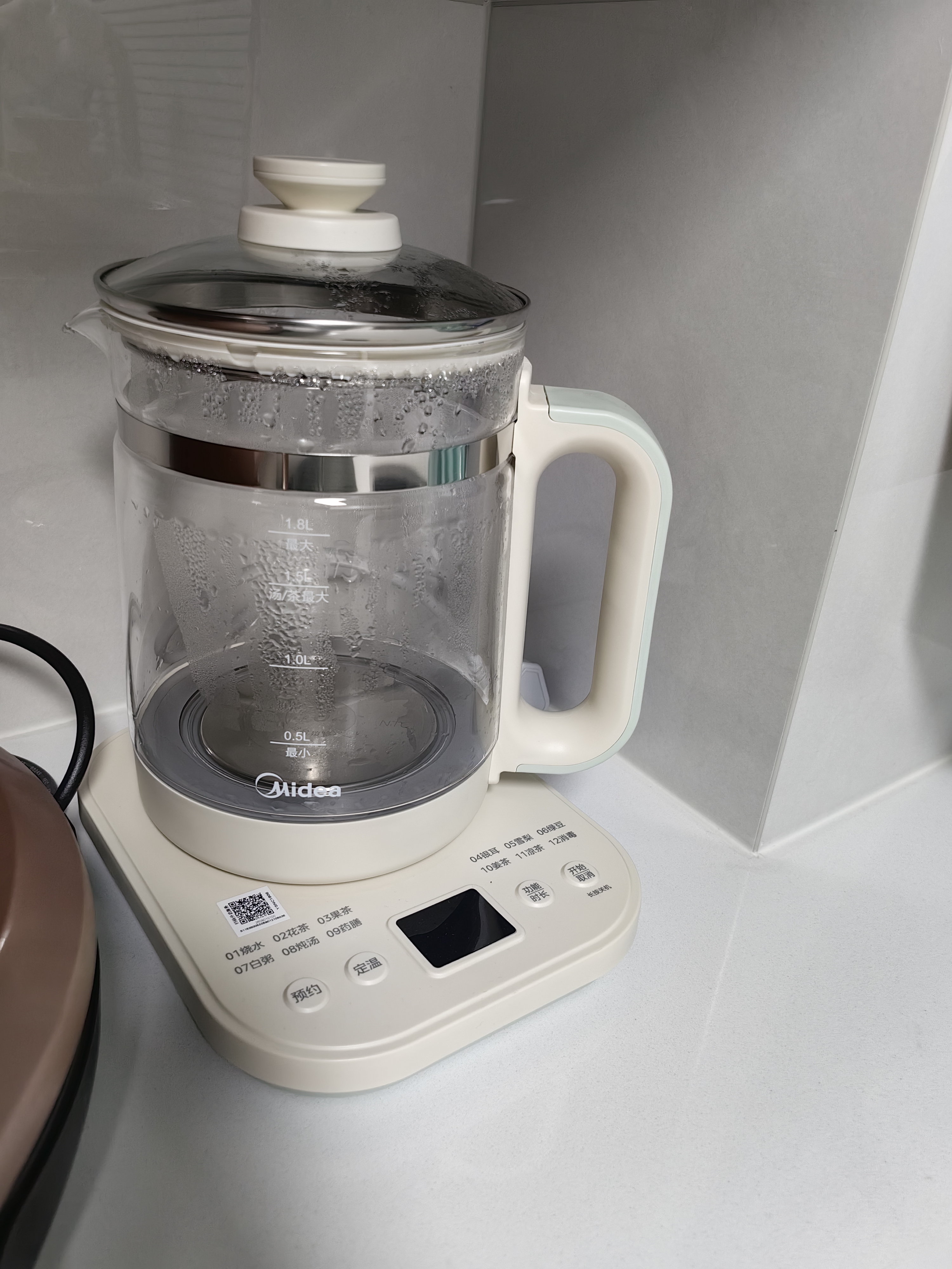 美的（Midea）1.8L大容量养生壶 全自动24h预约烧水壶12h智能恒温电热水壶家用泡奶机花茶壶煮茶器YSNC1806 实拍图