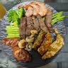 传旗陶瓷餐盘 日式西餐盘 牛肉水果大平盘洗碗机可用 10英寸 高级黑 实拍图