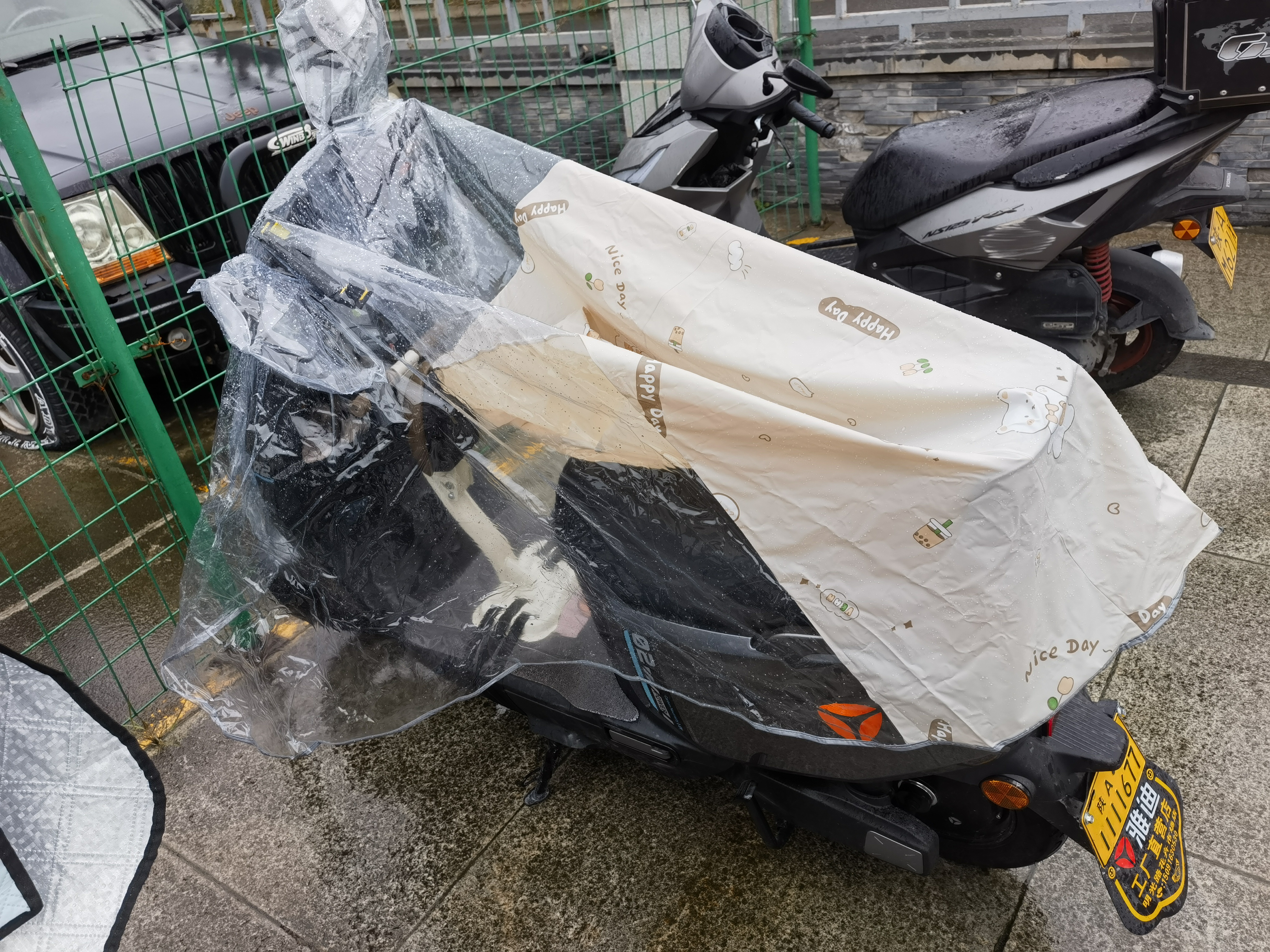 备美雨衣电动电瓶车亲子女双人全身防暴雨母子带小孩加厚2人雨披 实拍图
