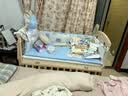 优乐博（ULOP）婴儿床实木无漆可移动拼接宝宝床多功能带尿布台新生儿bb摇摇床 婴儿床[送皇冠5件套+蚊帐+棕垫] 实拍图