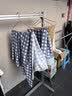 老粗布100纯棉床单单件宿舍单人全棉加厚床笠棉麻条纹被单三件套 【吸湿透气 亲肤舒睡】蓝小格 床单120x230cm【适用于0.9米床】 实拍图
