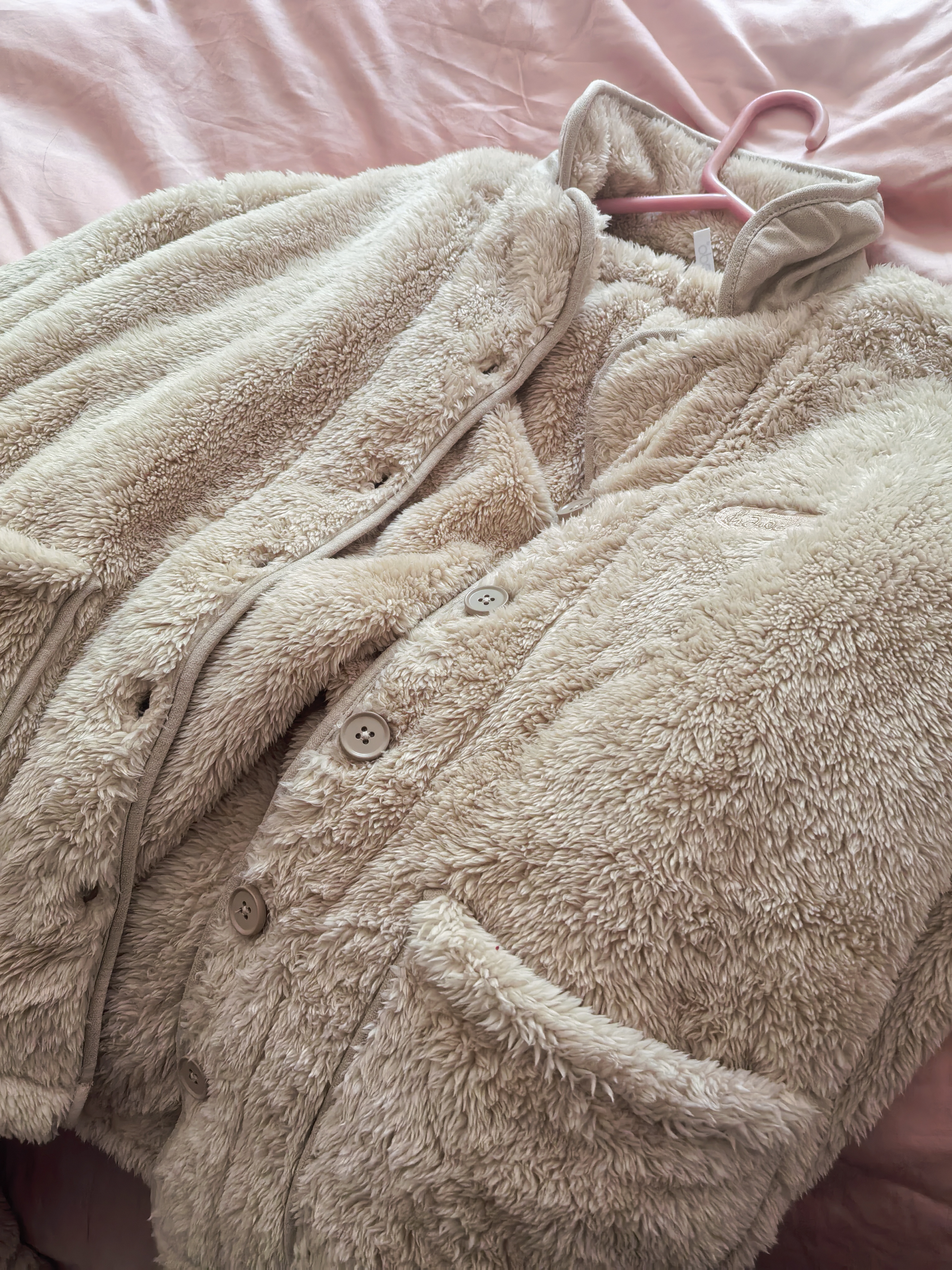 红豆睡衣女珊瑚绒加厚简约情侣款开衫保暖家居服套装 实拍图