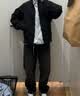优衣库哈灵顿茄克男装女装/外套夹克26春夏新款484610 487318 487318/09黑色 L 实拍图