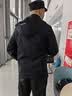 罗蒙（ROMON）夹克男士外套冬季潮流商务休闲上衣连帽百搭男装MK53黑色加绒3XL 实拍图