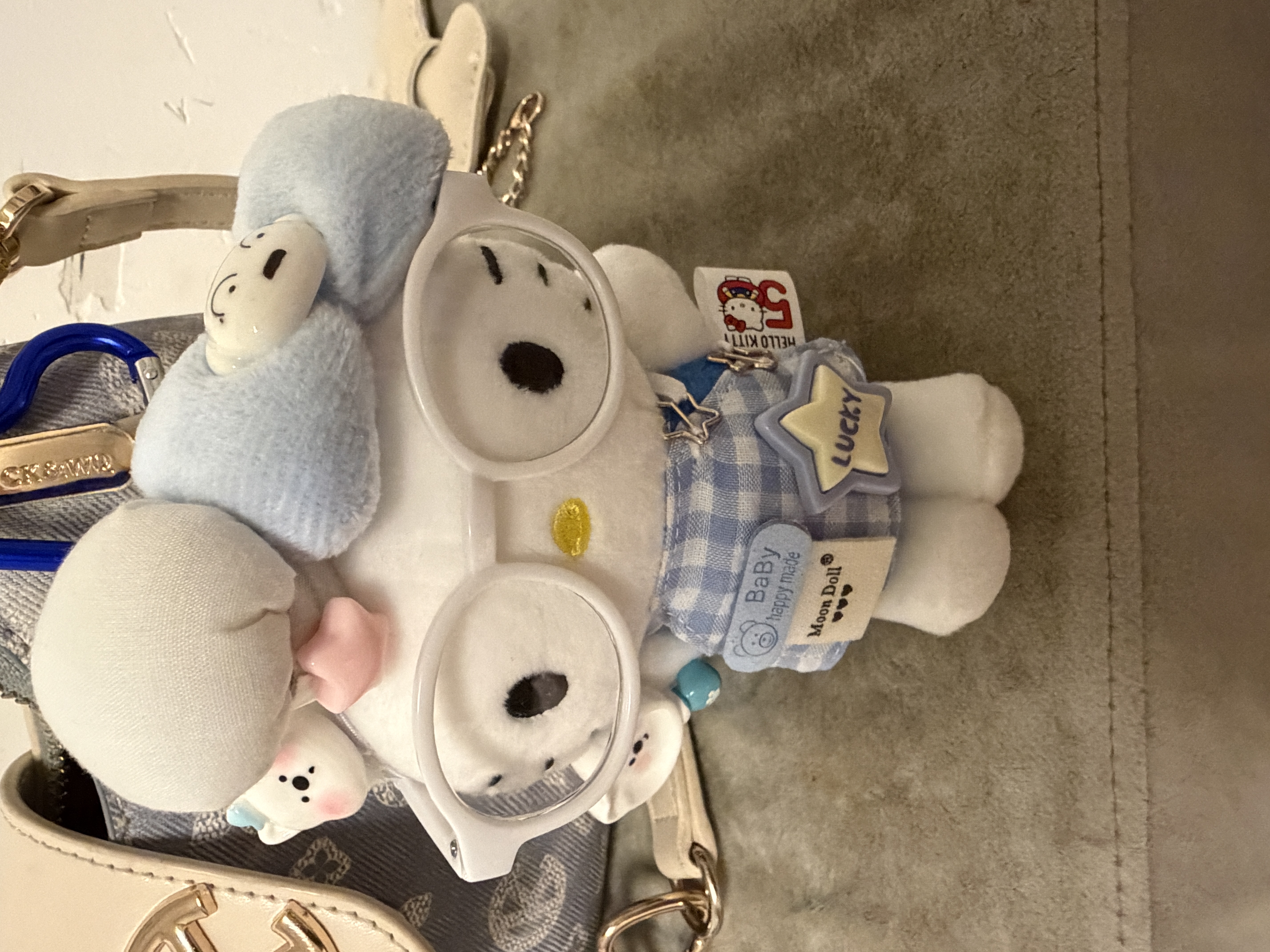 正版hellokitty包包挂件毛绒玩偶生日礼物送女生闺蜜圣诞节礼物 小蓝厨师kitty+礼袋【正版】 实拍图