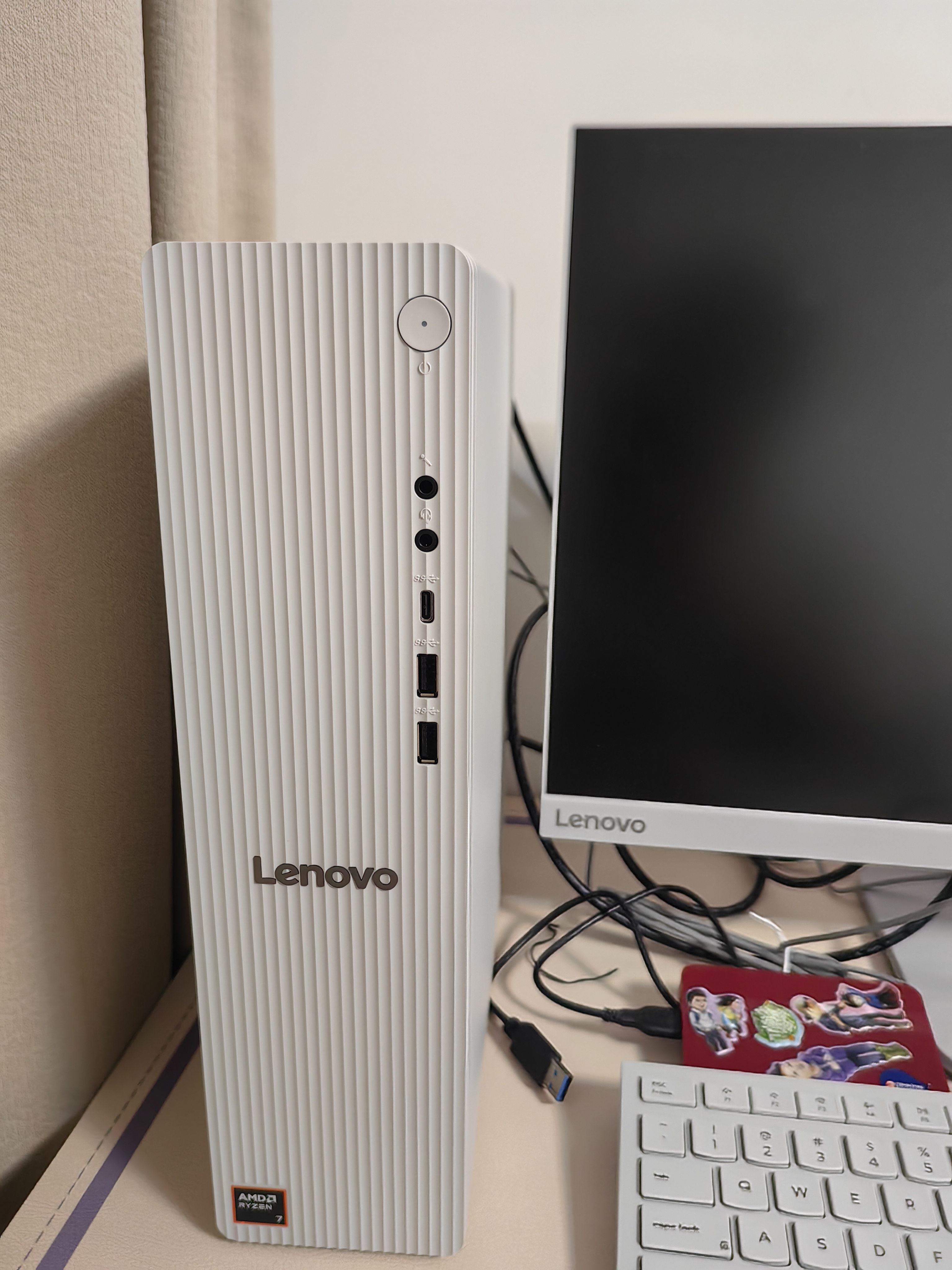 联想（Lenovo）小新原天逸510S商务办公台式电脑主机(AMD R7 H-255 16G内存 512G SSD 正版office)23.8英寸 实拍图
