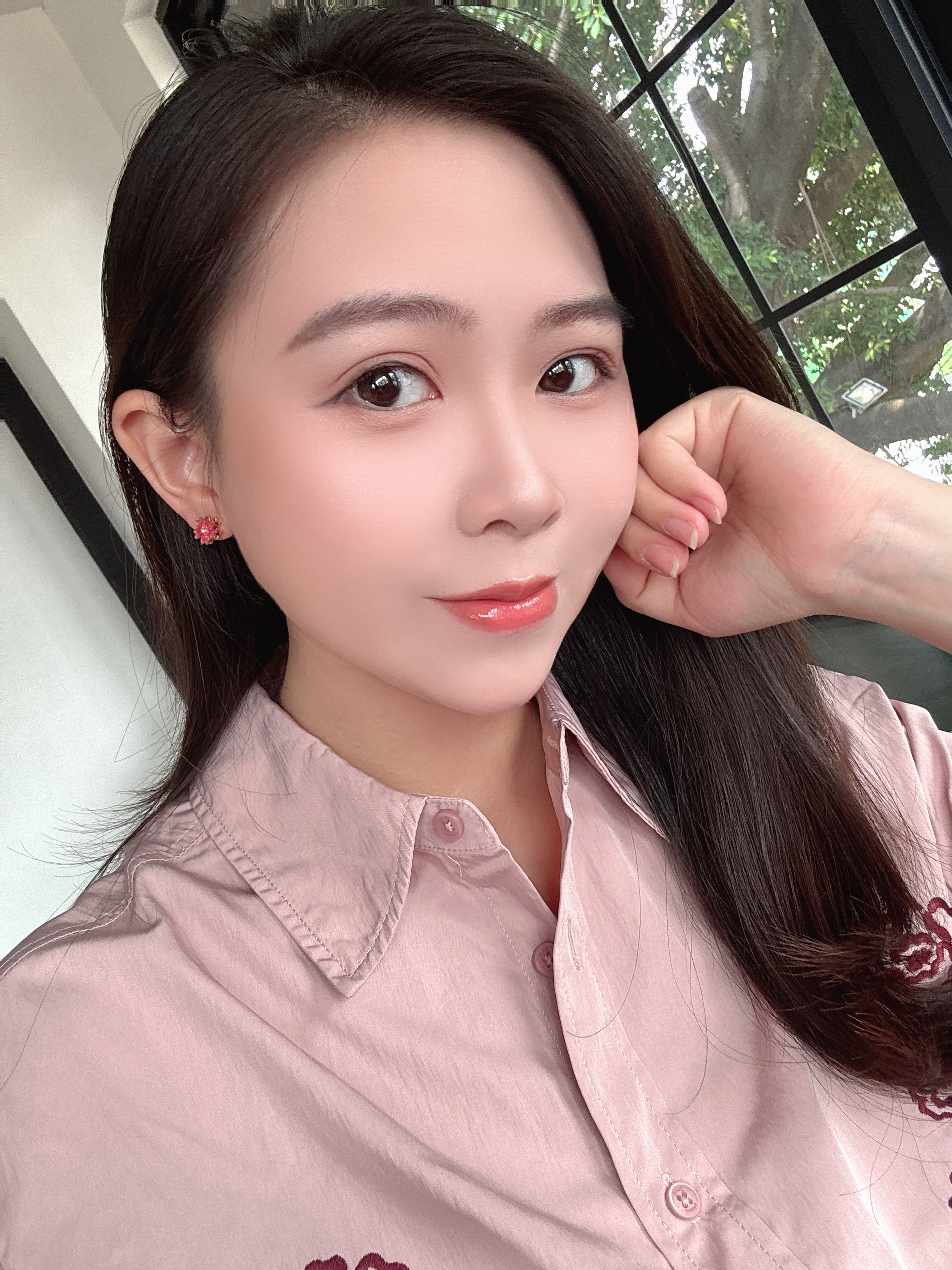 唯一（Winy）桃花施华洛世奇锆纯银耳钉女士2026新款耳环饰生日礼物送女朋友 实拍图