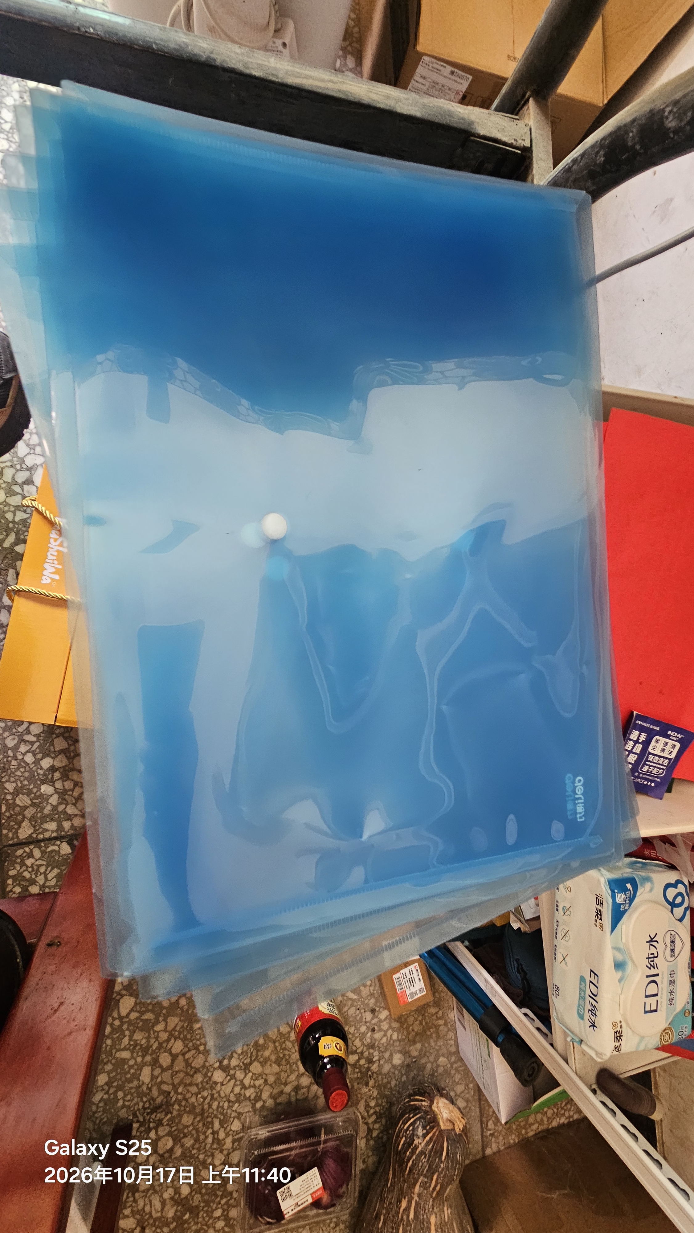 得力（deli）文具 10只A4按扣学生桌面透明蓝色文件袋学科分类办公用品塑料防水档案袋PP10 实拍图