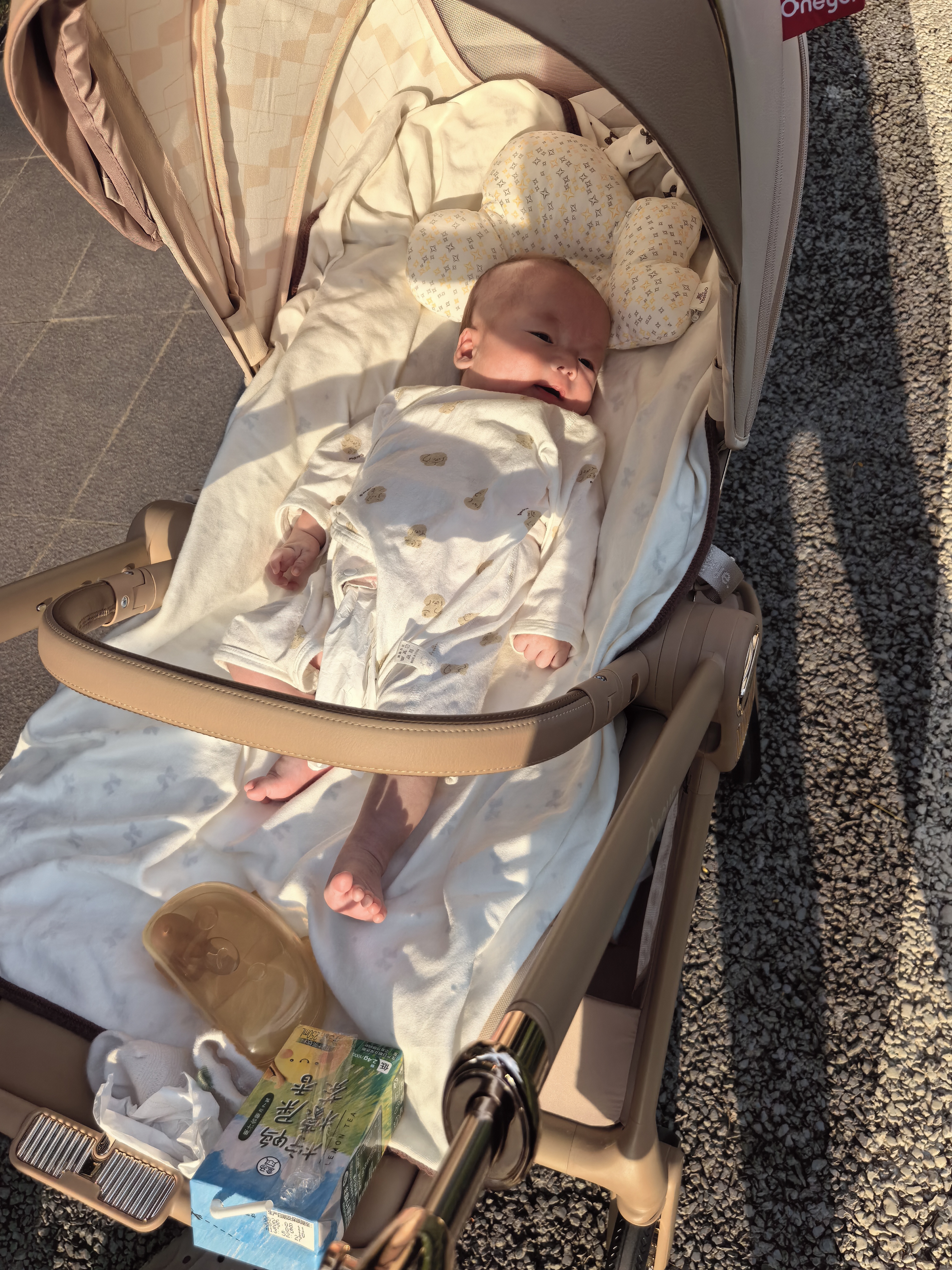 丸丫T9max婴儿推车双向轻便可坐可躺折叠四轮避震新生儿高景观香槟棕 实拍图