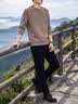 罗蒙（ROMON）卫衣男士春秋圆领长袖t恤商务休闲舒适上衣外套打底衫8170卡其XL 实拍图
