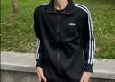 adidas休闲舒适三条纹立领夹克外套卫衣男装秋季阿迪达斯轻运动 黑色/白（推荐选大一码）   M 实拍图