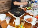 探险者（TAN XIAN ZHE）围炉煮茶烤盘烧烤盘烤肉盘韩式烤肉煎烤盘卡式炉家用麦饭石烤肉锅 【标准厚】33CM 明火款（送防烫把手+收纳袋） 实拍图