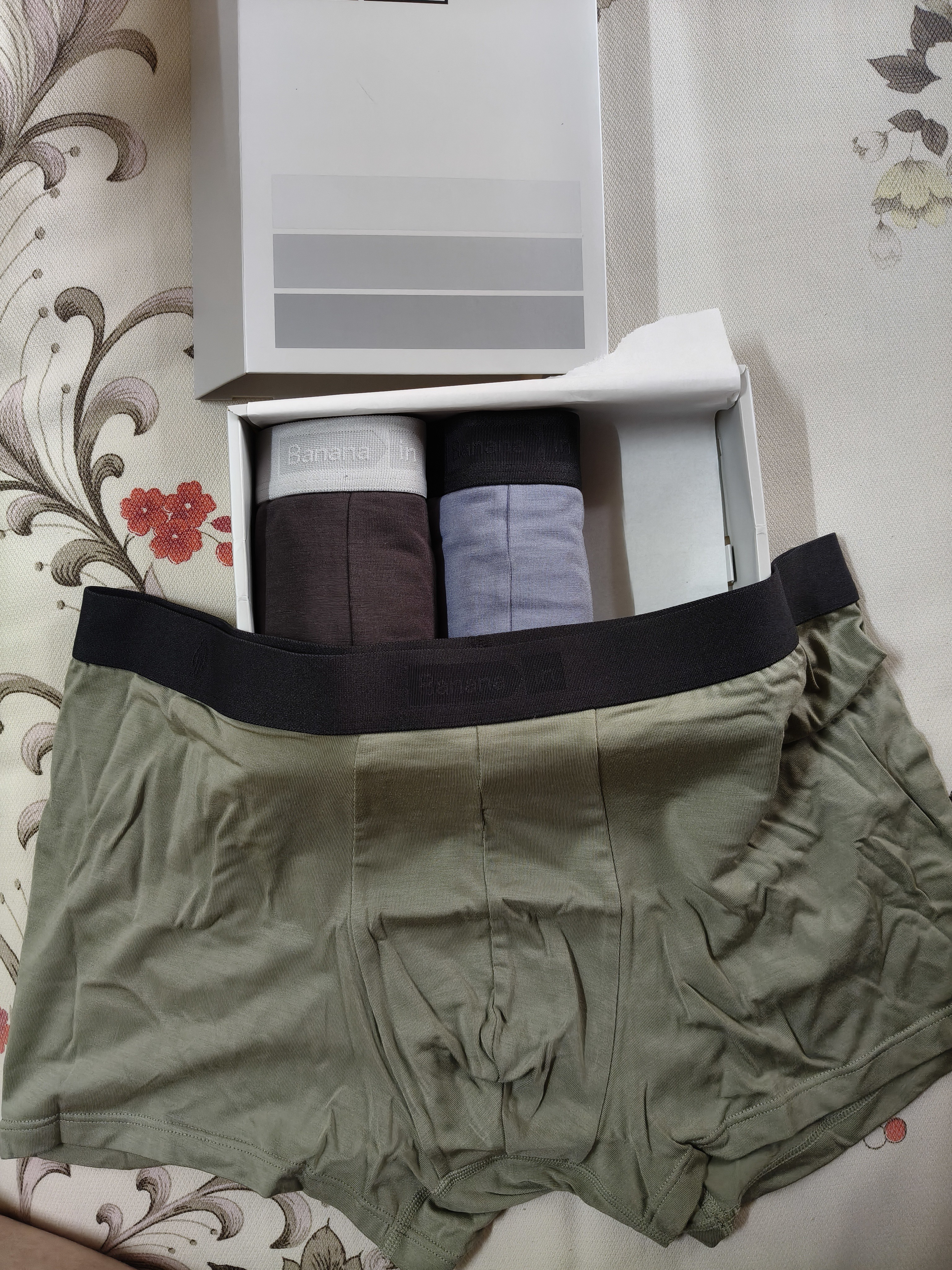 蕉内301P莫代尔内裤男士棉裆10A抗菌运动男生冰丝四角短裤四季礼盒3件 海军蓝+石南蓝+洗石蓝 3条 XL 实拍图