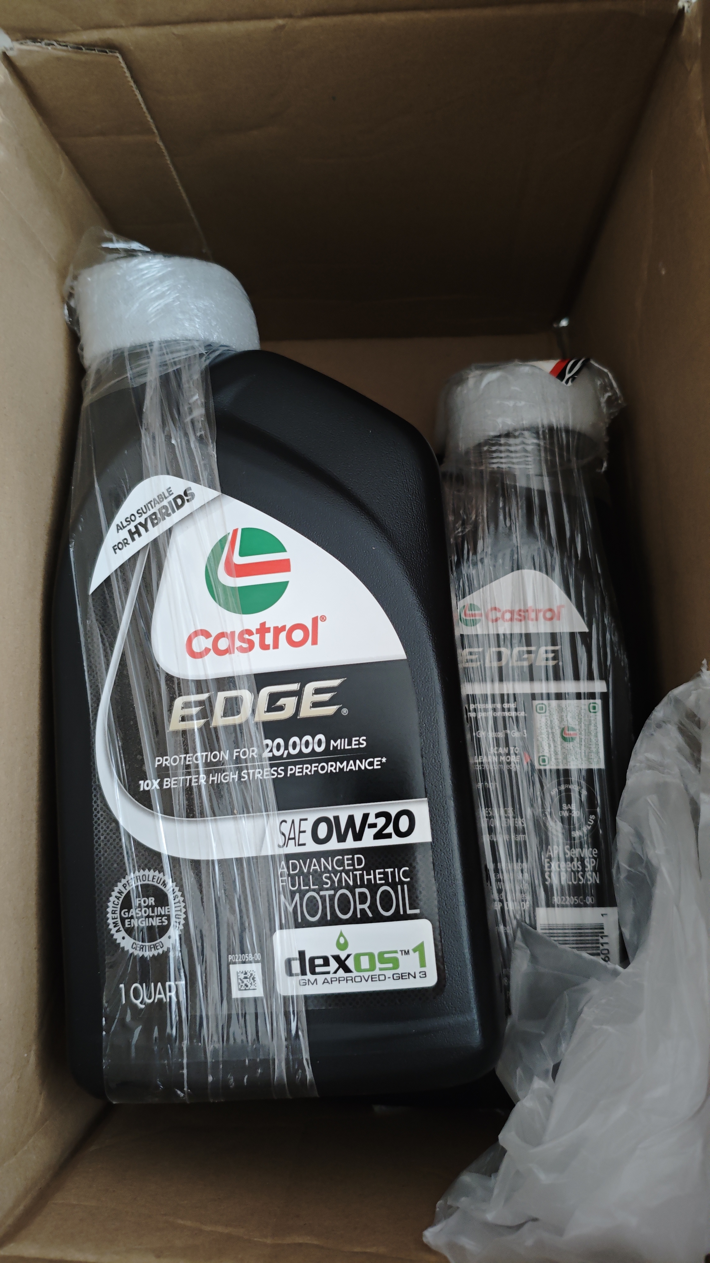 嘉实多全合成机油 极护0W20 混动/dexos1 0.946L 美国原装 实拍图