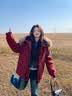 欧迪惠（Oudihui）羽绒棉服女冬季2026新款连帽羽棉袄绒服女外套宽松加厚工装派克服 藏青色 S 建议80-100斤 实拍图